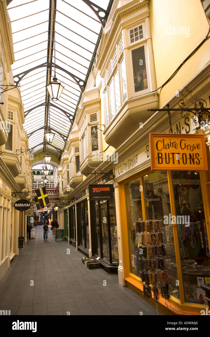 Wales Cardiff Centre Castle Arcade shops Stock Photo Alamy