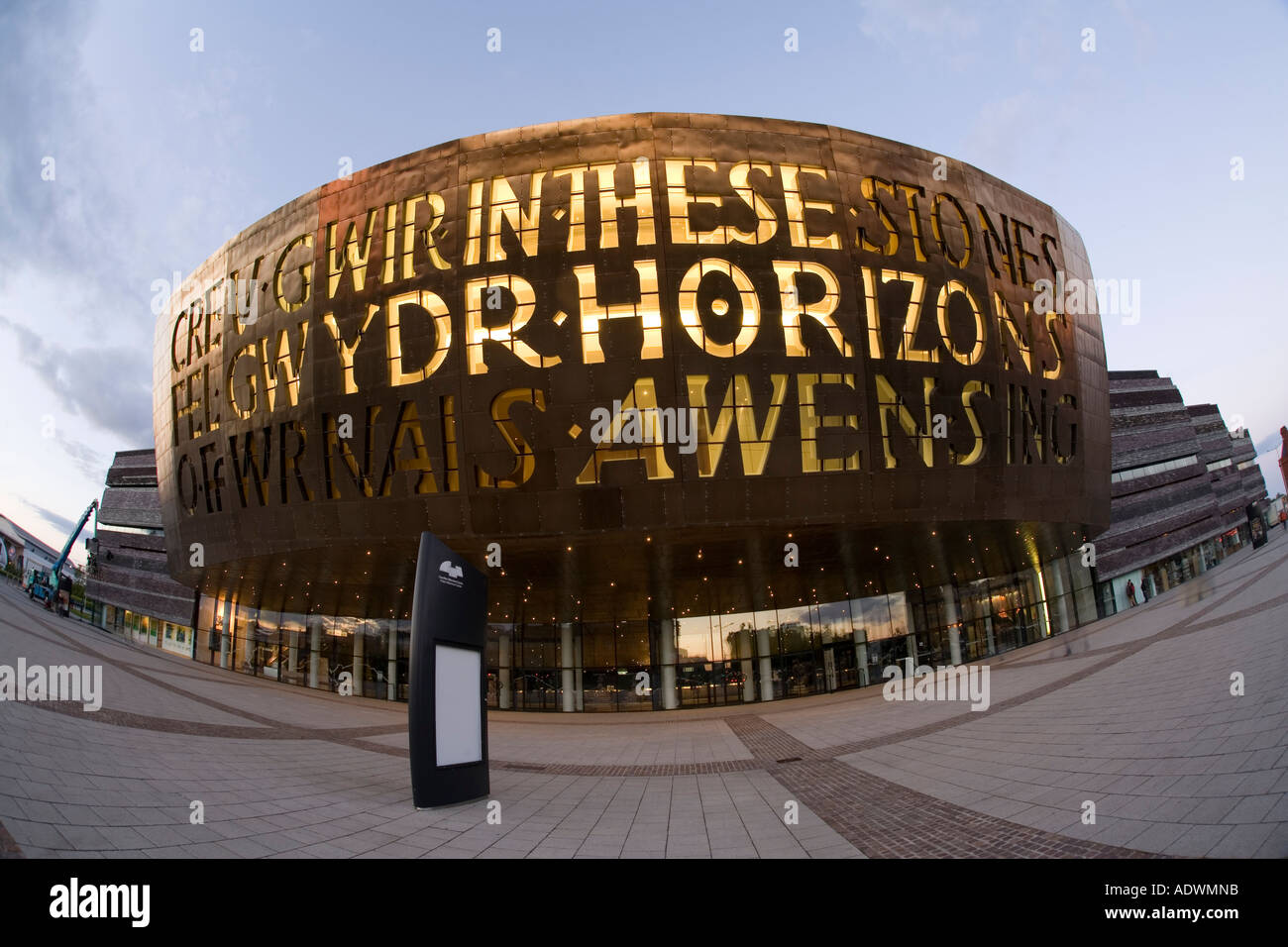 Wales Cardiff Cardiff Bay Millennium Centre at night Stock Photo