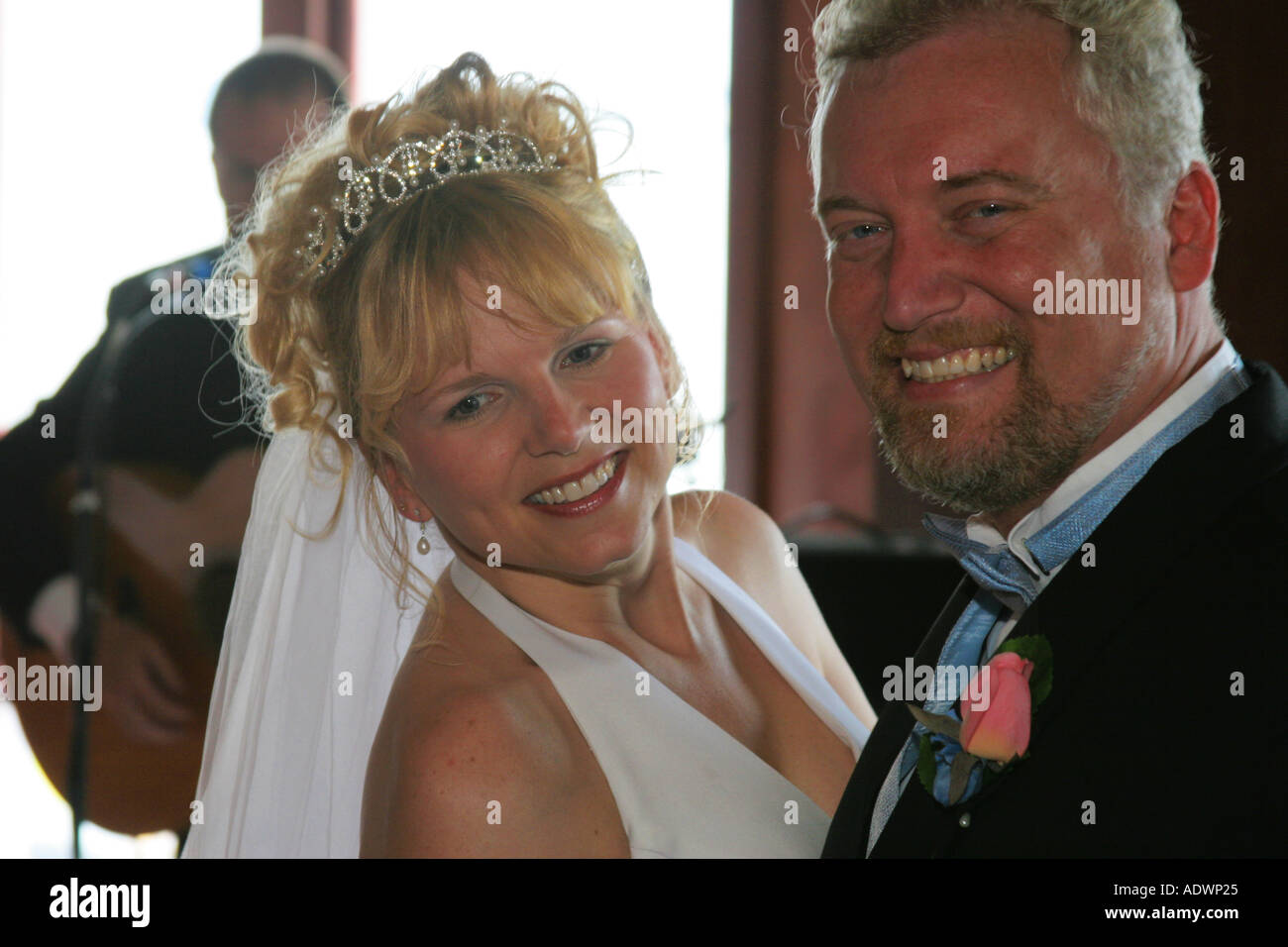 Bride and groom at the reception Stock Photo - Alamy
