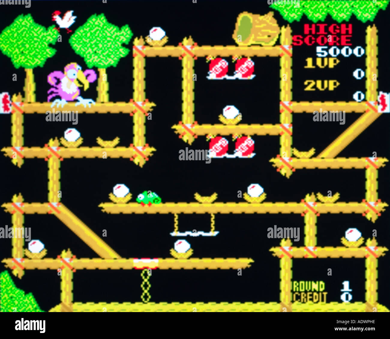 Chameleon Jaleco 1983 vintage arcade videogame screenshot - EDITORIAL USE ONLY Stock Photo