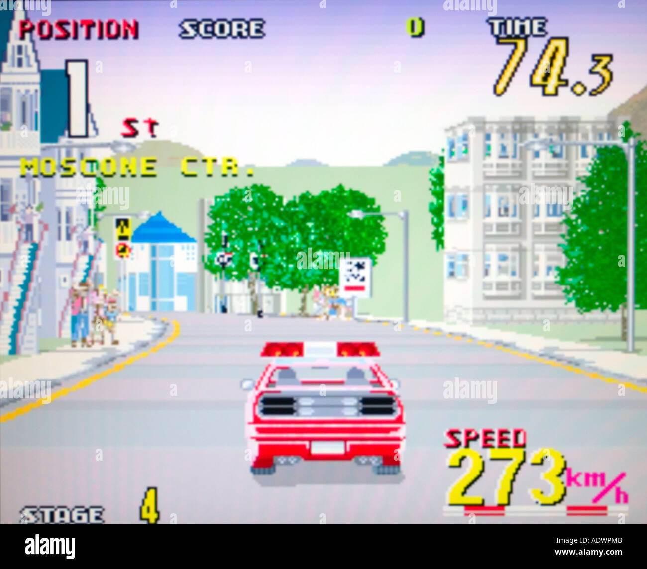 Cisco Heat Jaleco 1990 vintage arcade videogame screenshot - EDITORIAL USE ONLY Stock Photo