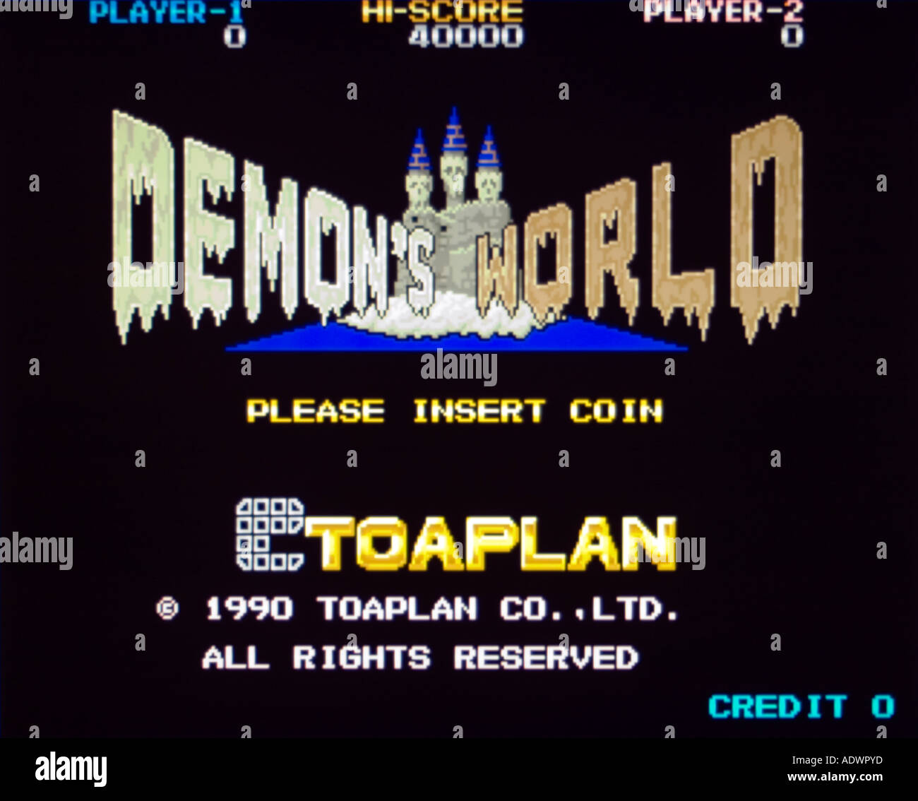 Demon s World Toaplan 1990 vintage arcade videogame screenshot - EDITORIAL USE ONLY Stock Photo