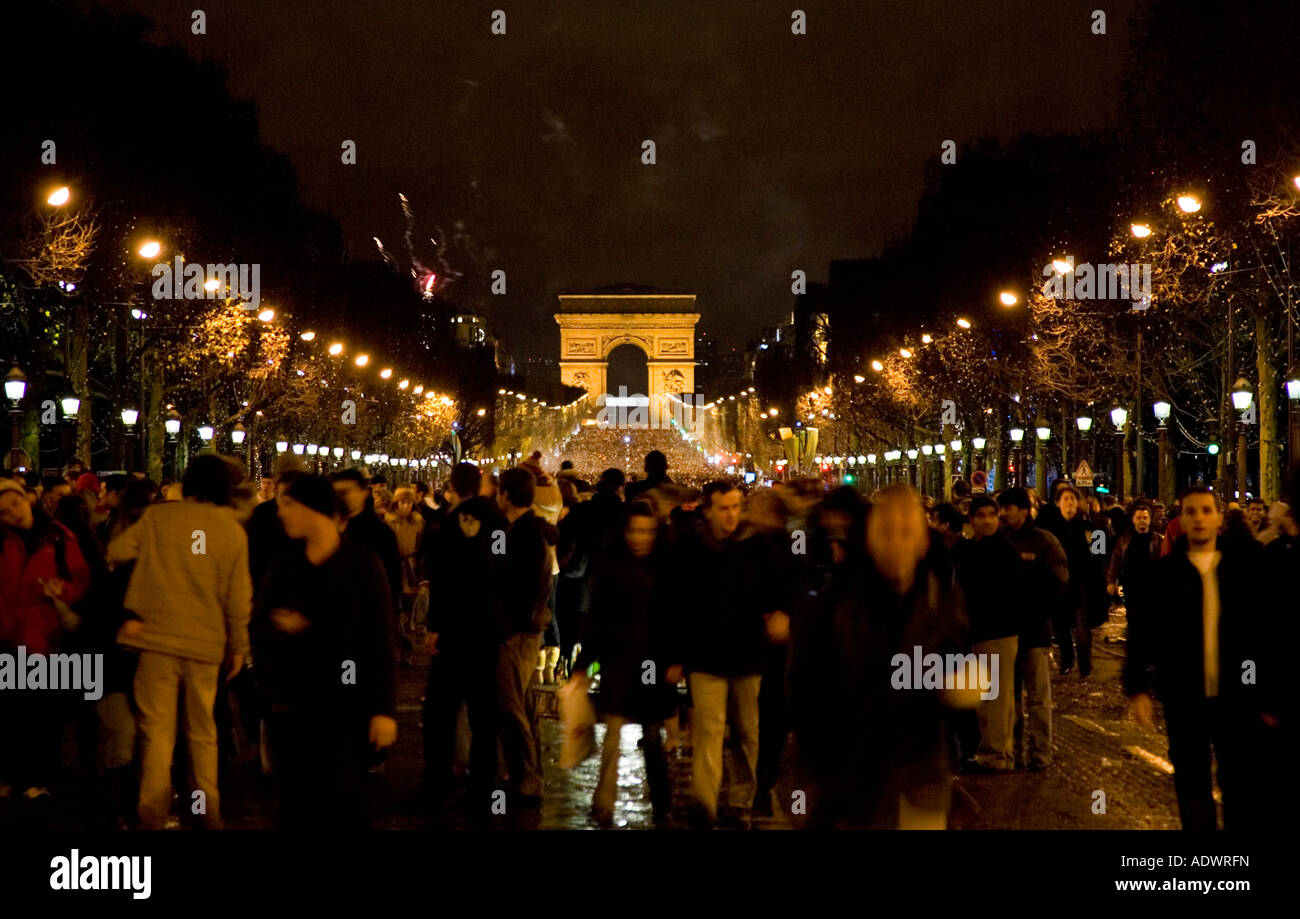 People gather for New Year s Eve celebrations in Champs Elysees by the ...