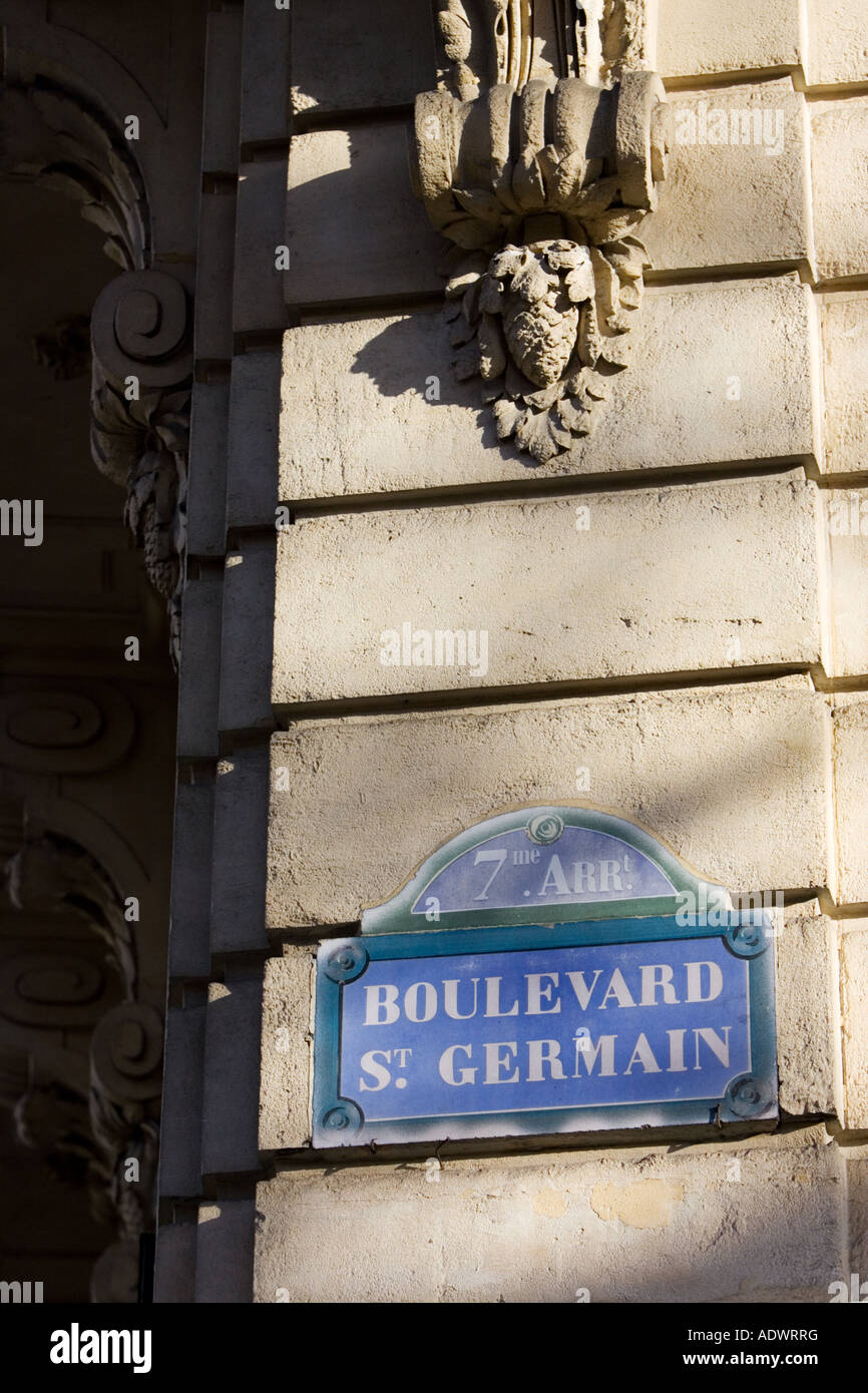 Boulevard St Germain street sign Paris France Stock Photo Alamy