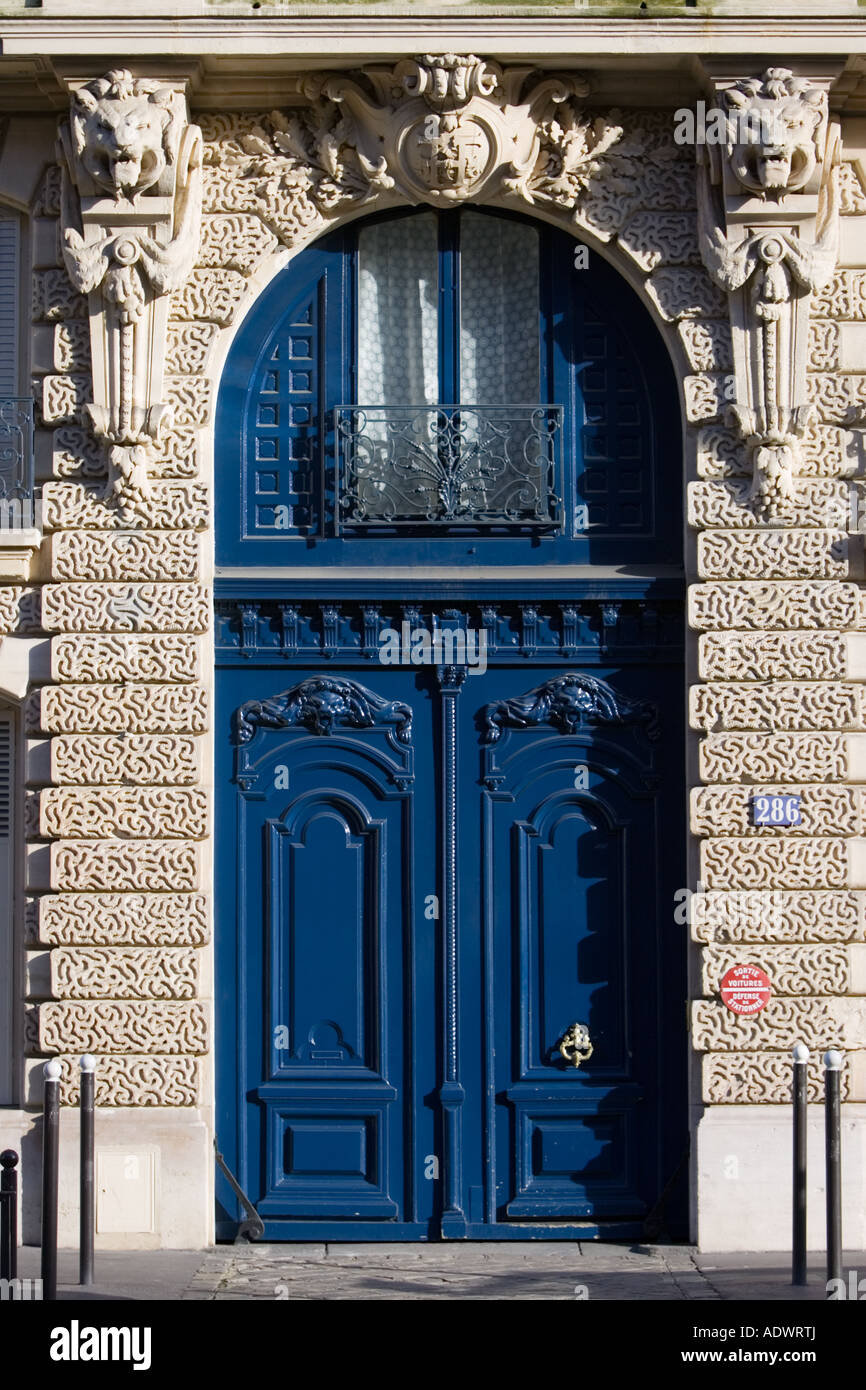 Parisian arched doorway Boulevard Saint Germain Paris France Stock Photo