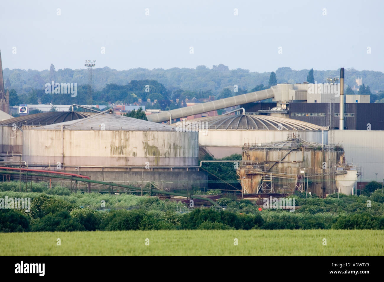 The sugar beet processing factory at Bury St Edmunds in Suffolk, UK