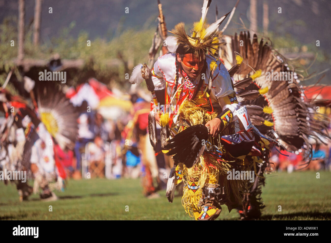 fancy dancers at Taos Pueblo Pow Wow Taos New Mexico Stock Photo Alamy