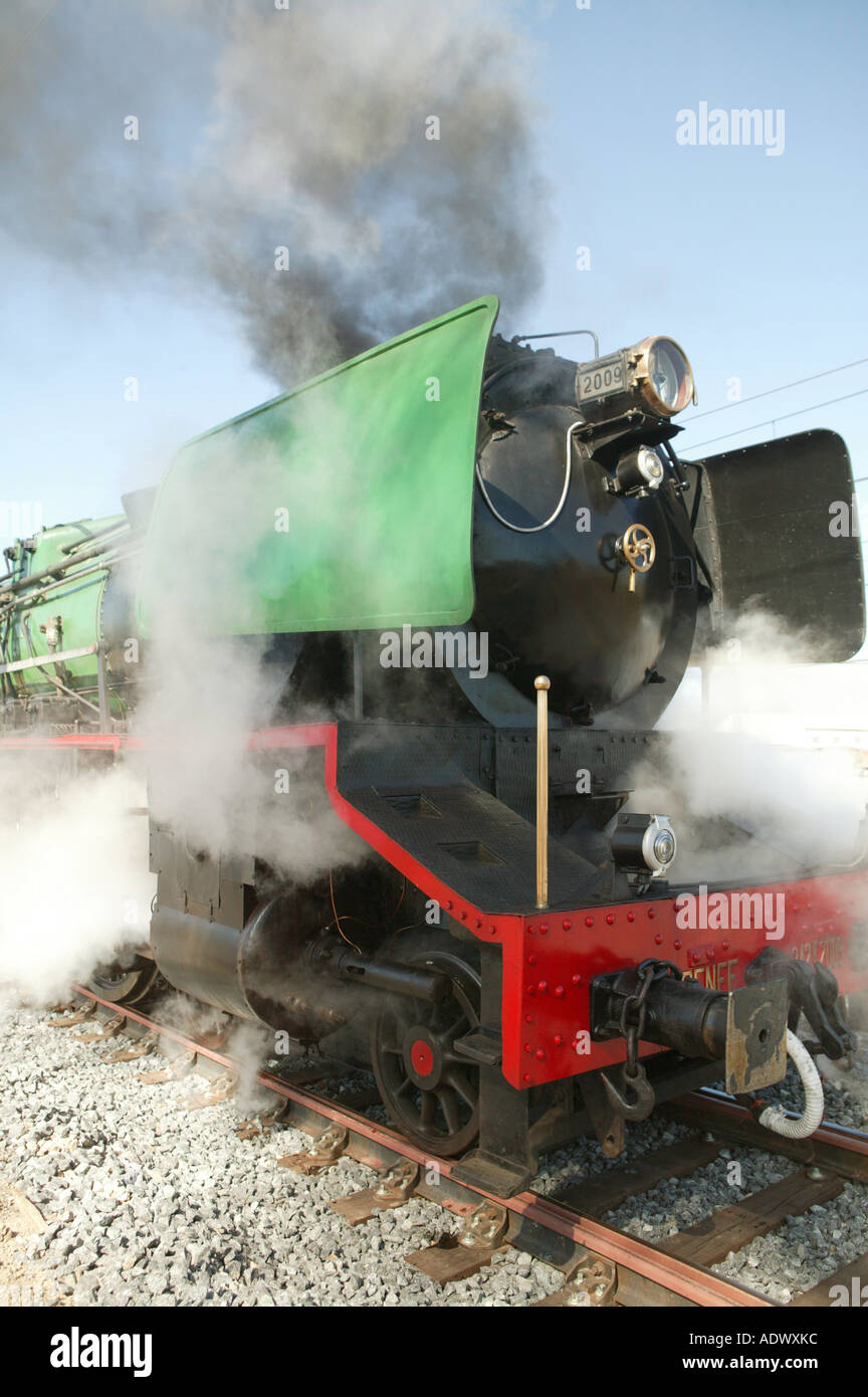 railway, Confederacion, tren de vapor, Spain railroad, train, locomotive, old, antique, steam, snow, cold Stock Photo