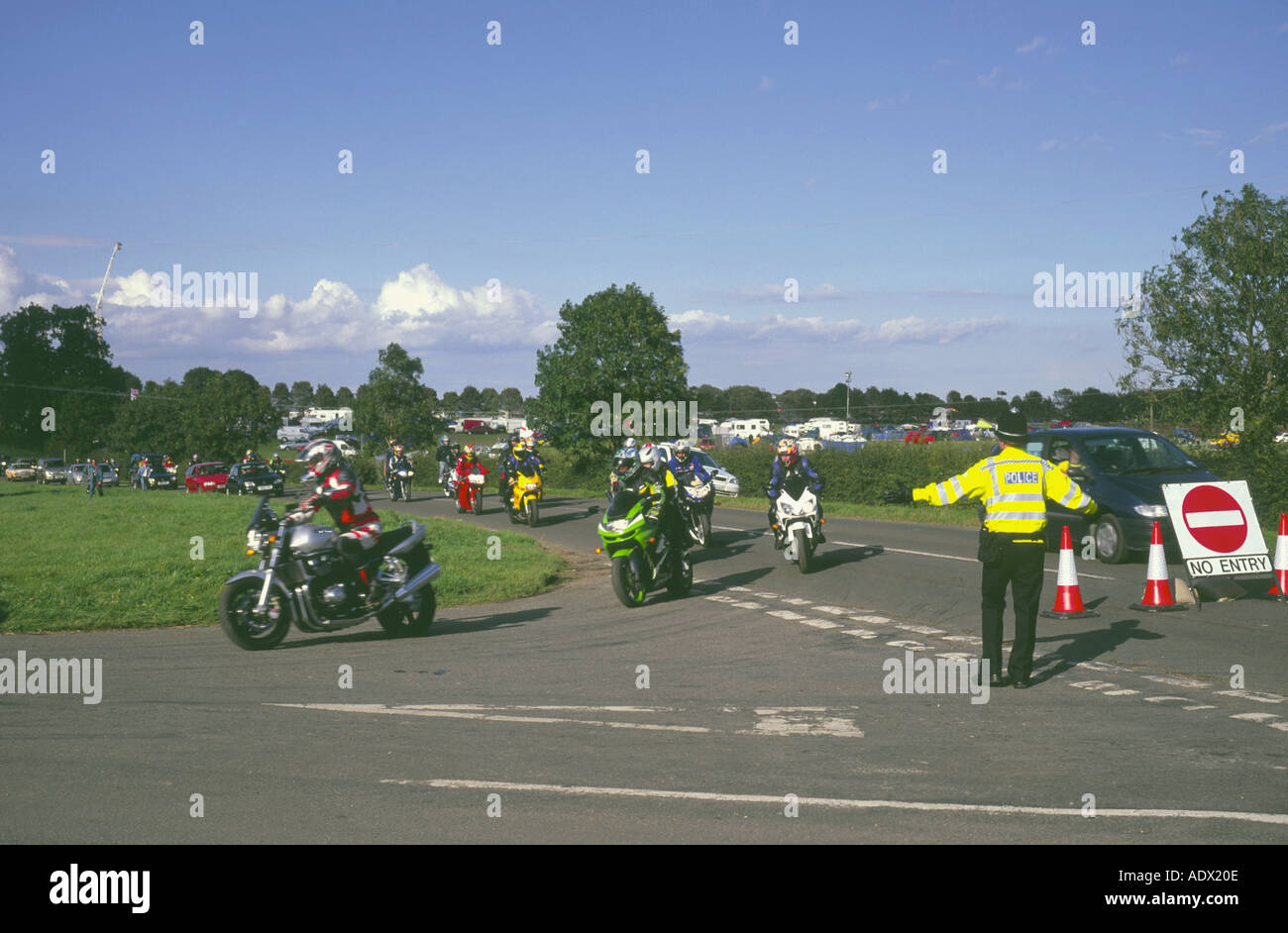 Lincolnshire Wolds Cadwell Park Superbikes road congestion Stock Photo