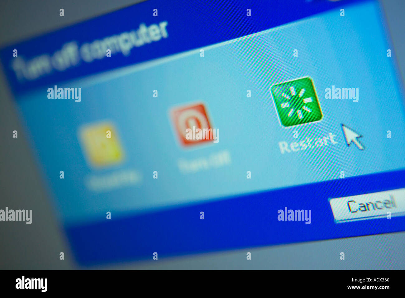 WINDOWS XP COMPUTER RESTART ICON Stock Photo Alamy