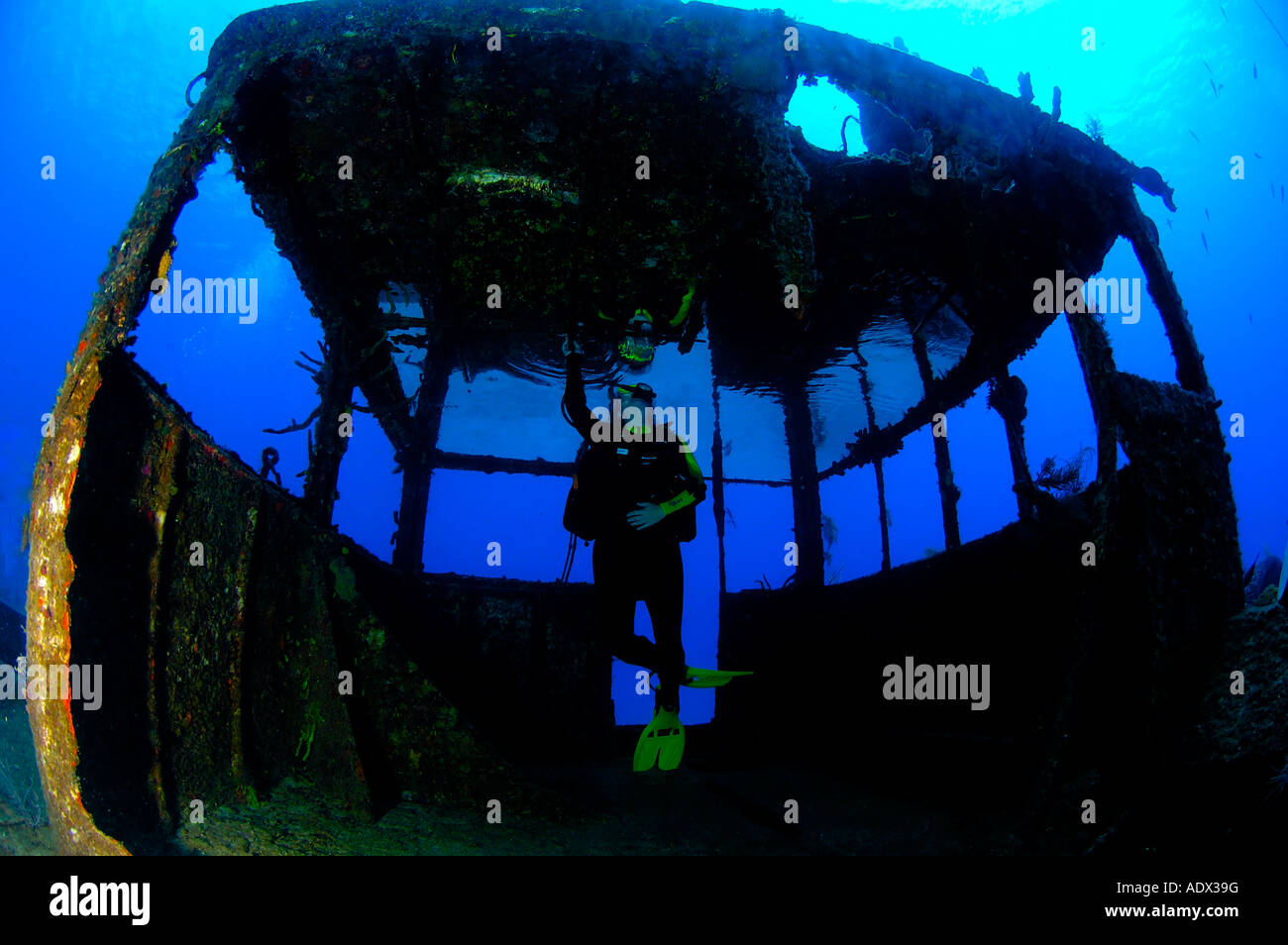 Doc Poulson Wreck Grand Cayman Caribbean Sea Cayman Islands Stock Photo