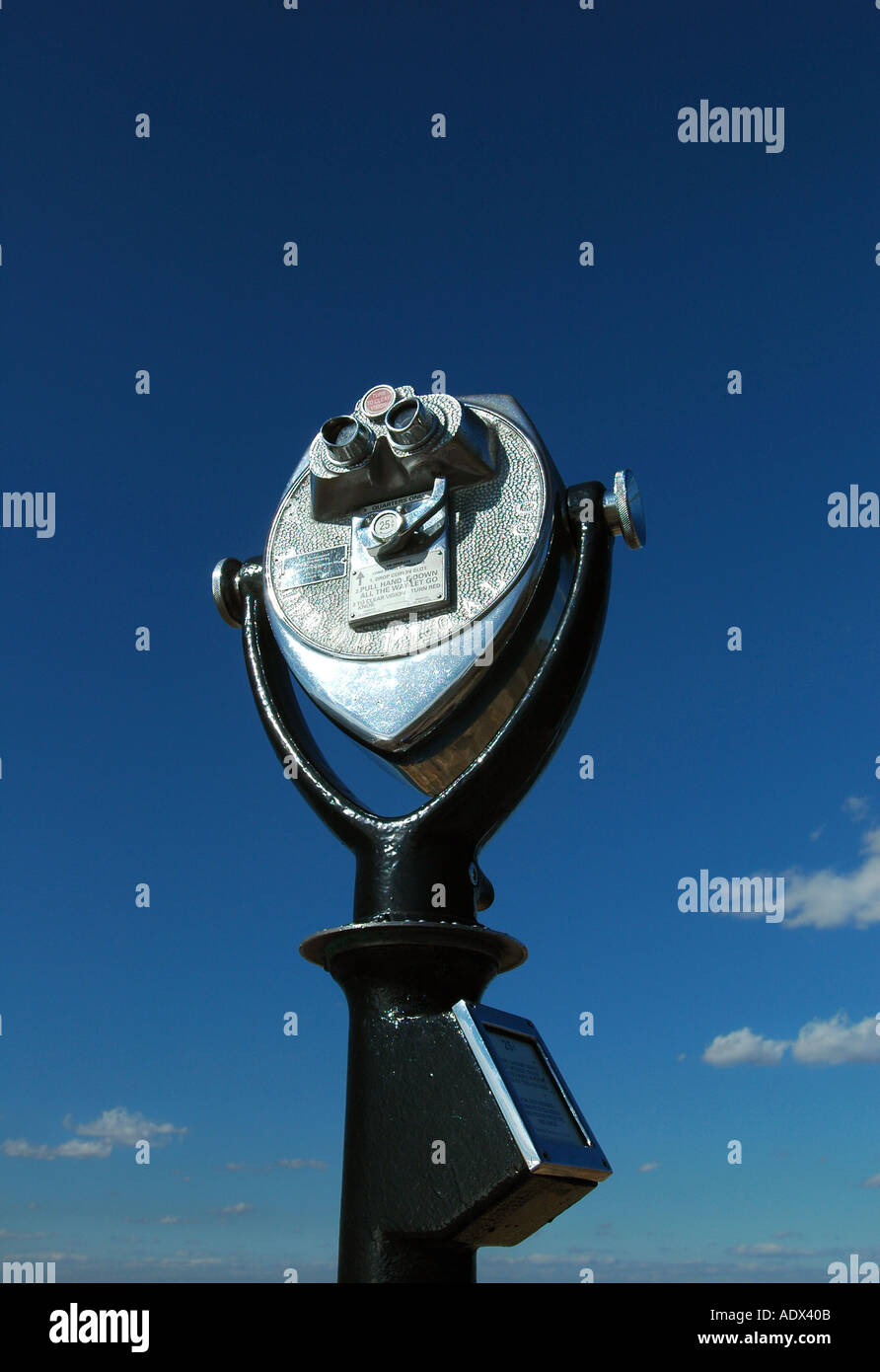 Coin operated binoculars at a tourist destination Stock Photo