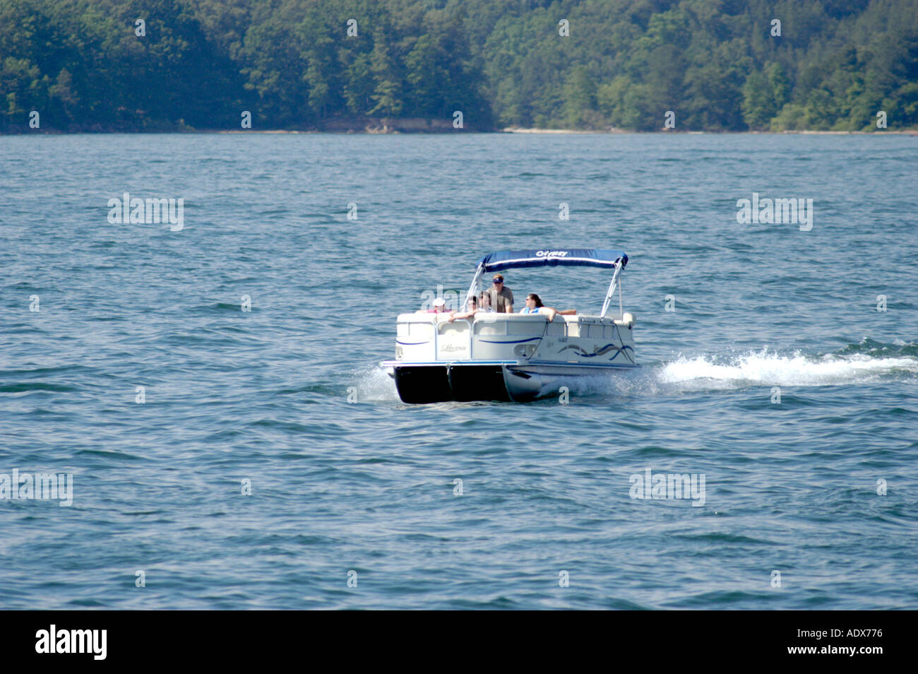Family boating on Lake Lanier in North USA Stock Photo Alamy