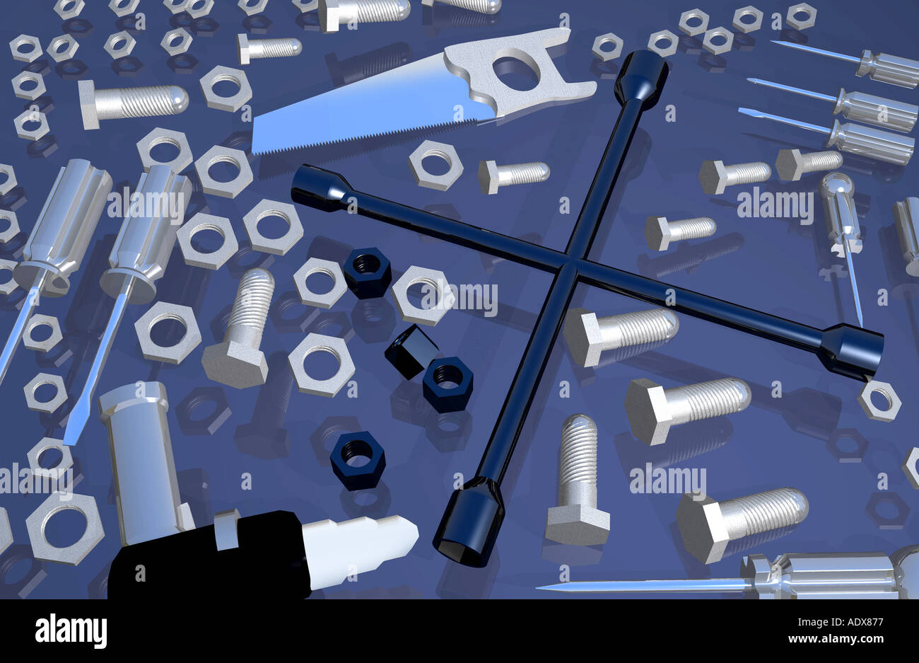 Illustrations virtual rendered image screw screws rivet rivets bolt