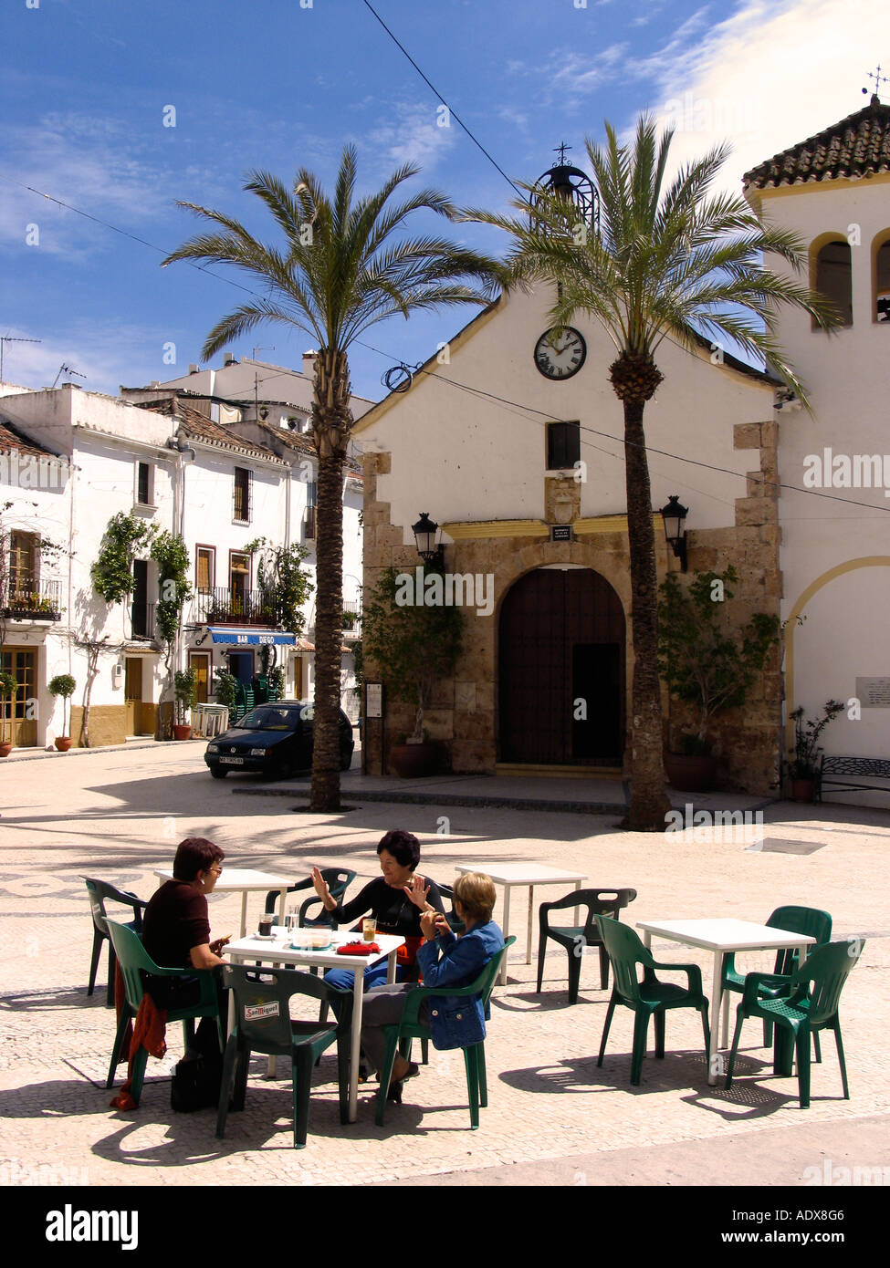 Central Plaza in Ojen Costa del Sol Andalucia Spain Stock Photo