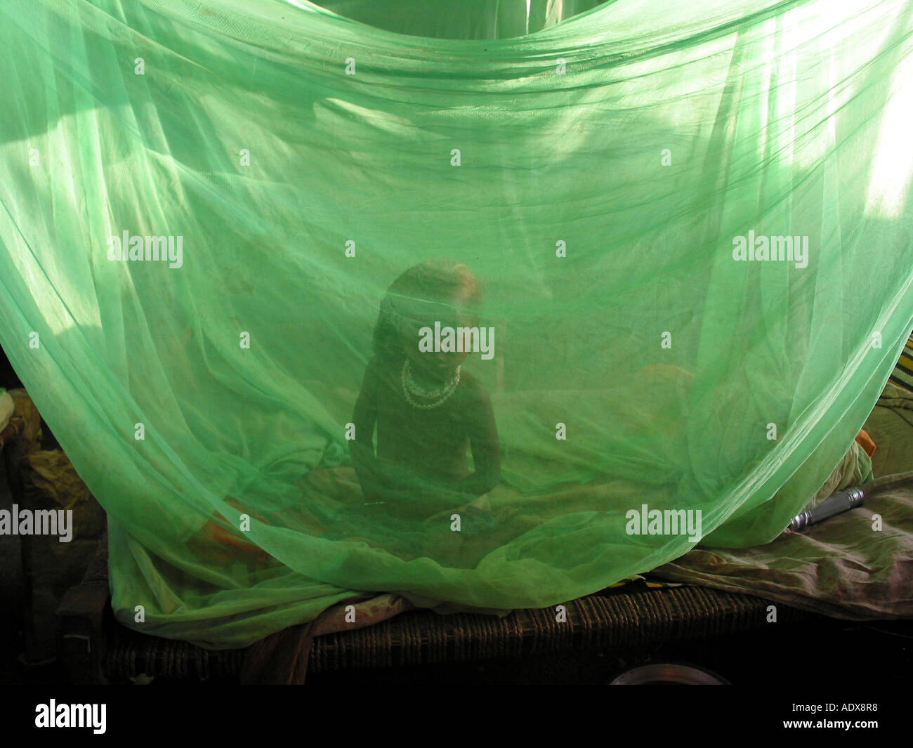 Mosquito net for protection of infection of kala azar The centre is in Gedaref state North Sudan Stock Photo