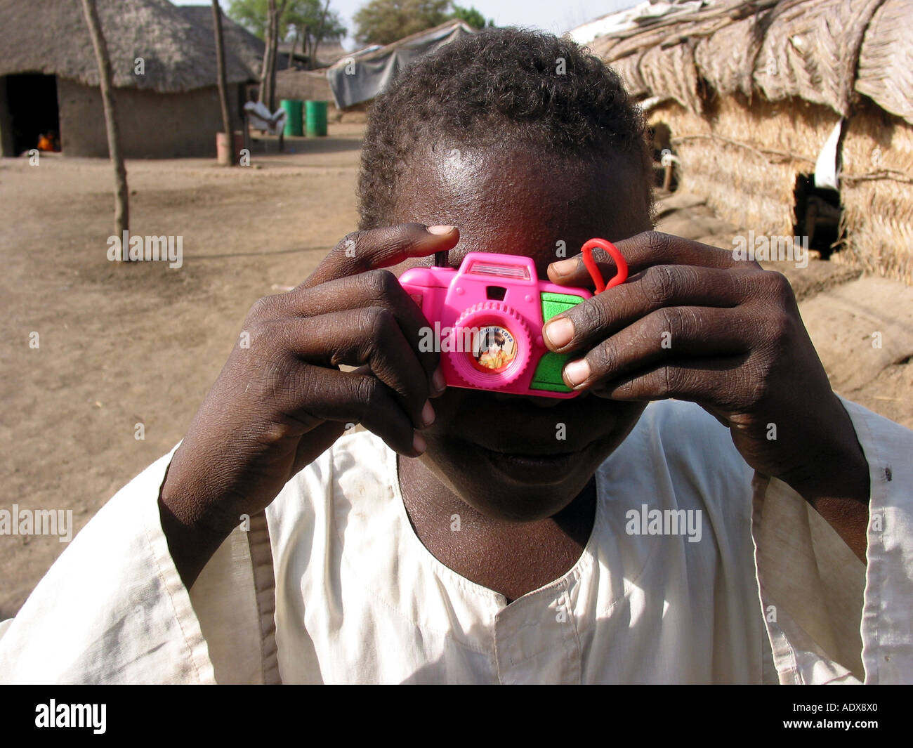 Child making photo with fake camera Stock Photo Alamy