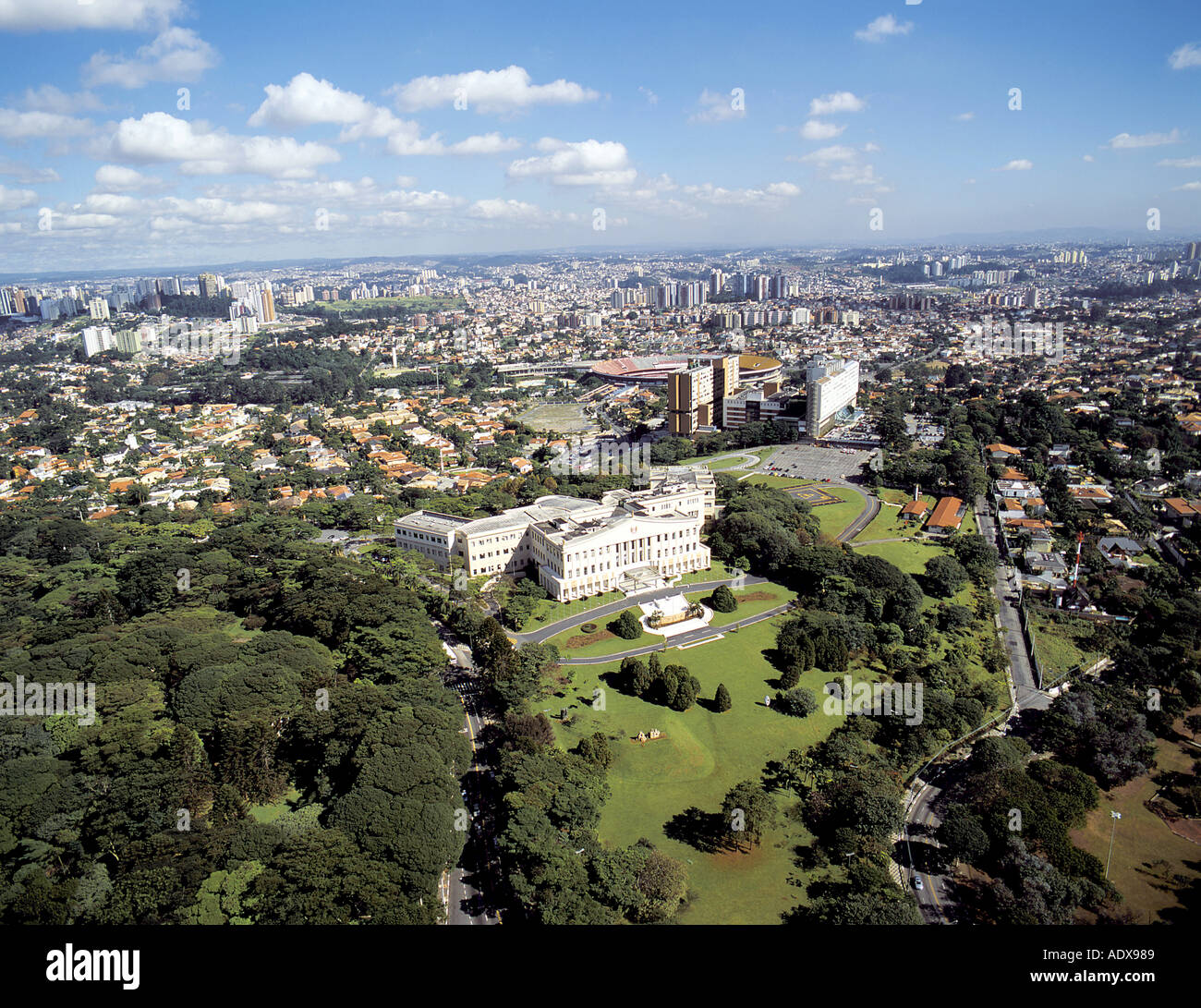 Travel São Paulo bird s eye view aerial panorama palacio dos bandeirantes palace state government governor s residence landmark Stock Photo