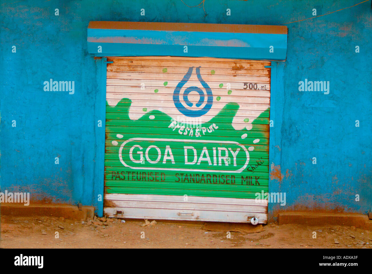 Indian Wall Painted Adverts Stock Photo