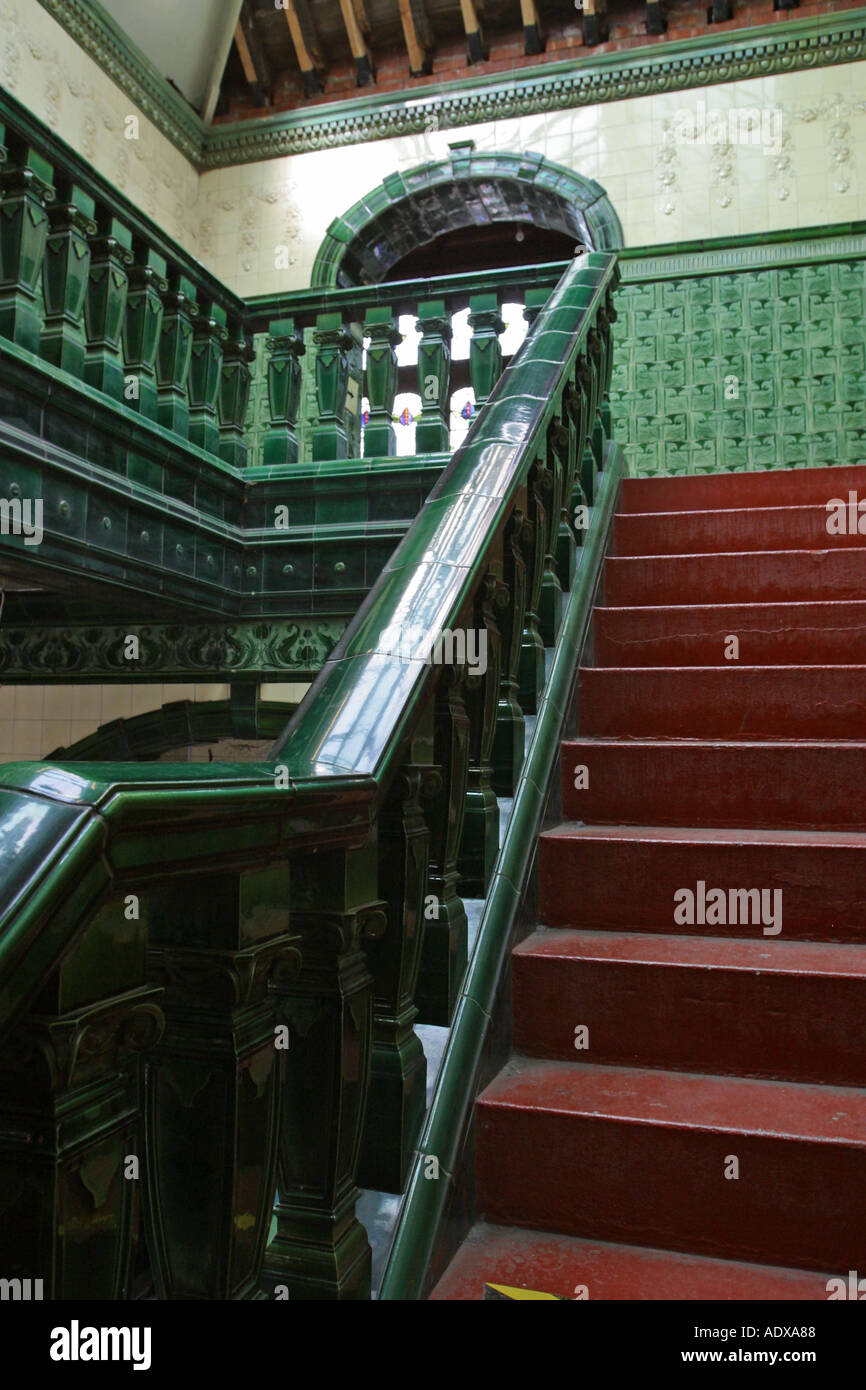 Staircase Victoria Baths Hathersage Road Longsight Manchester UK Stock