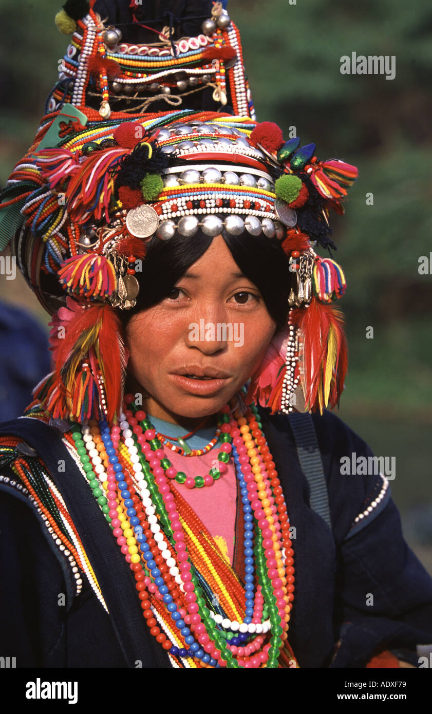 Akha Traditional Dress in Yunnan Stock Photo - Alamy