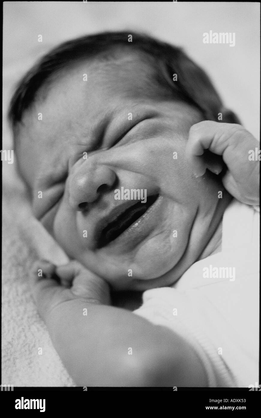 Baby Boy crying Stock Photo