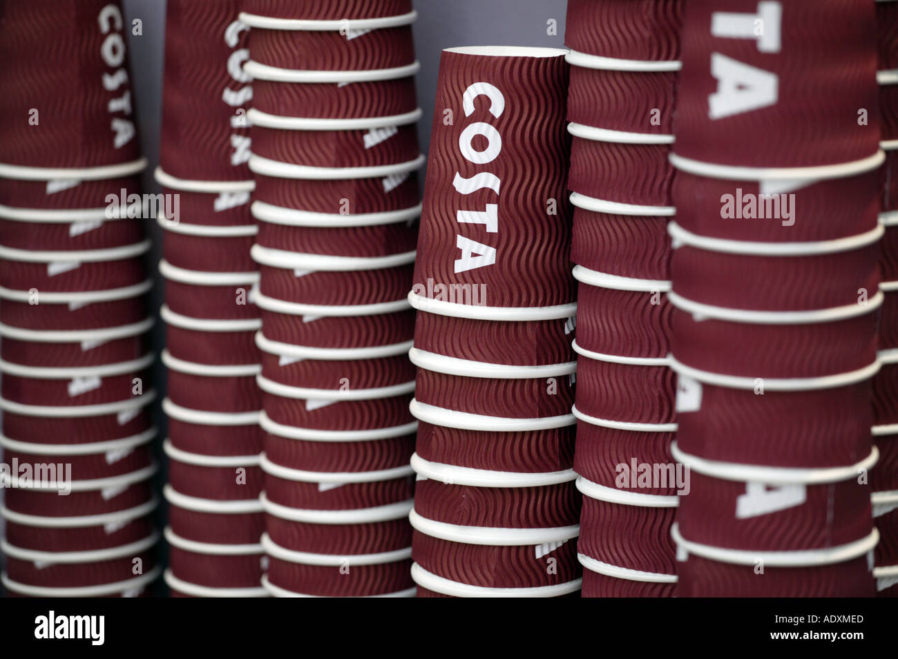 Paper drinks cups in a Costa coffee shop, UK Stock Photo - Alamy