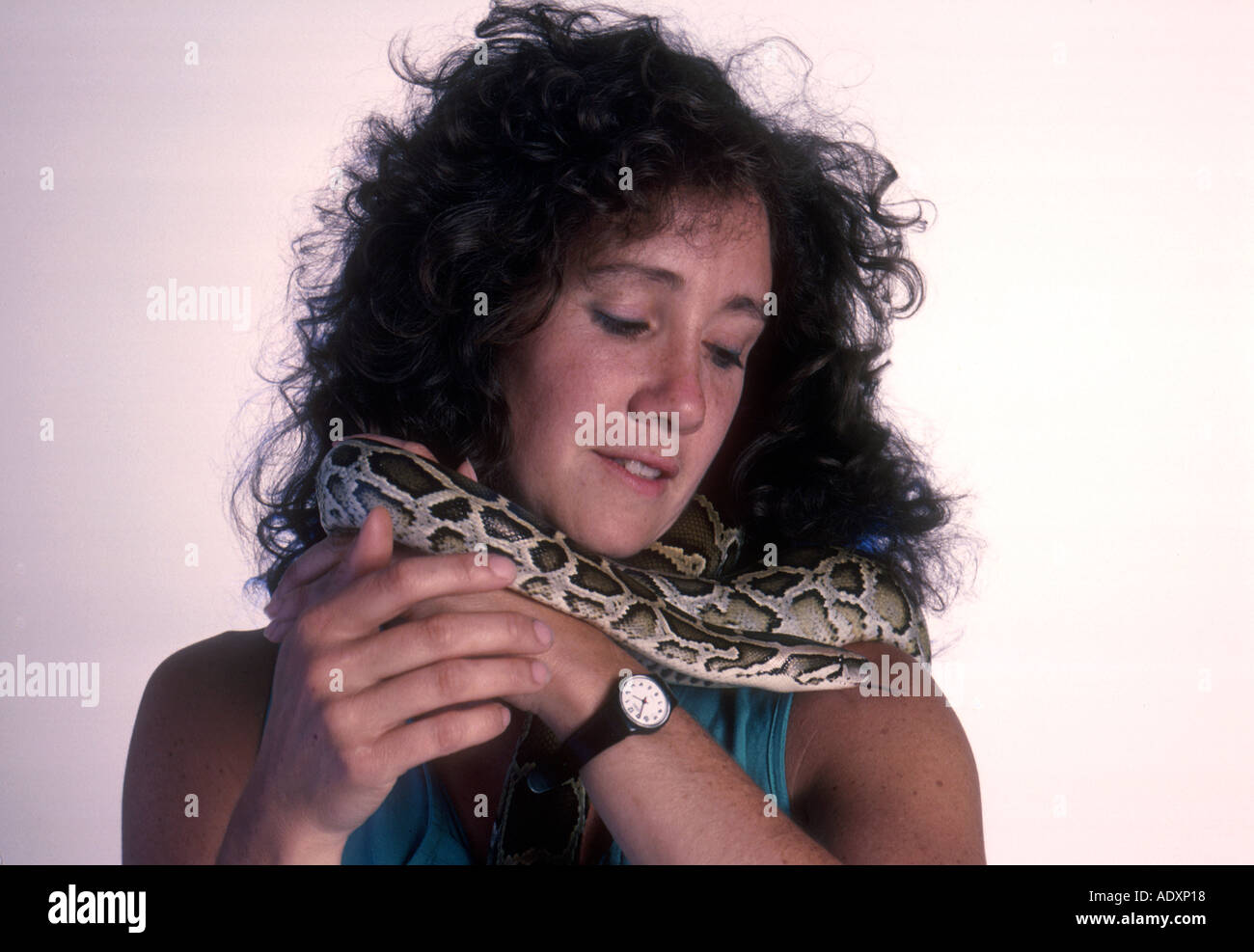 Model with snake Stock Photo