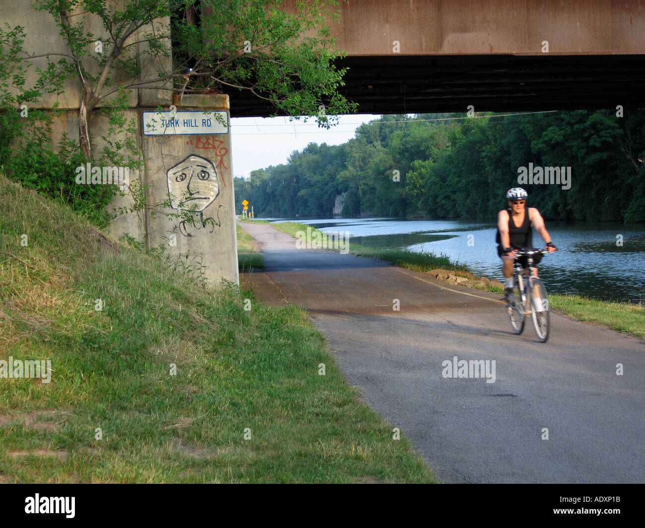 Erie Canal NY USA Bike Path Stock Photo Alamy