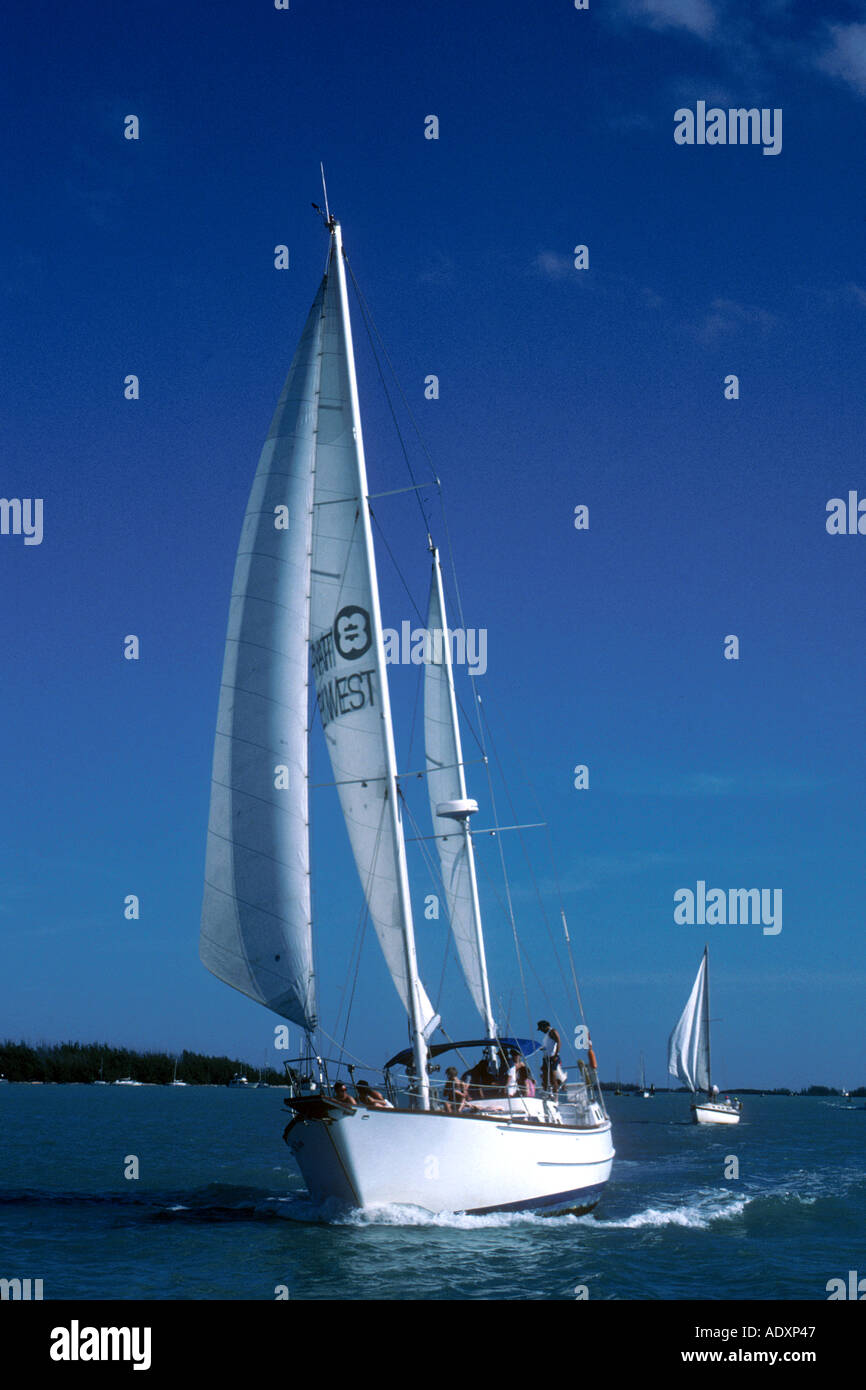 Sailboat on Atlantic ocean Stock Photo - Alamy