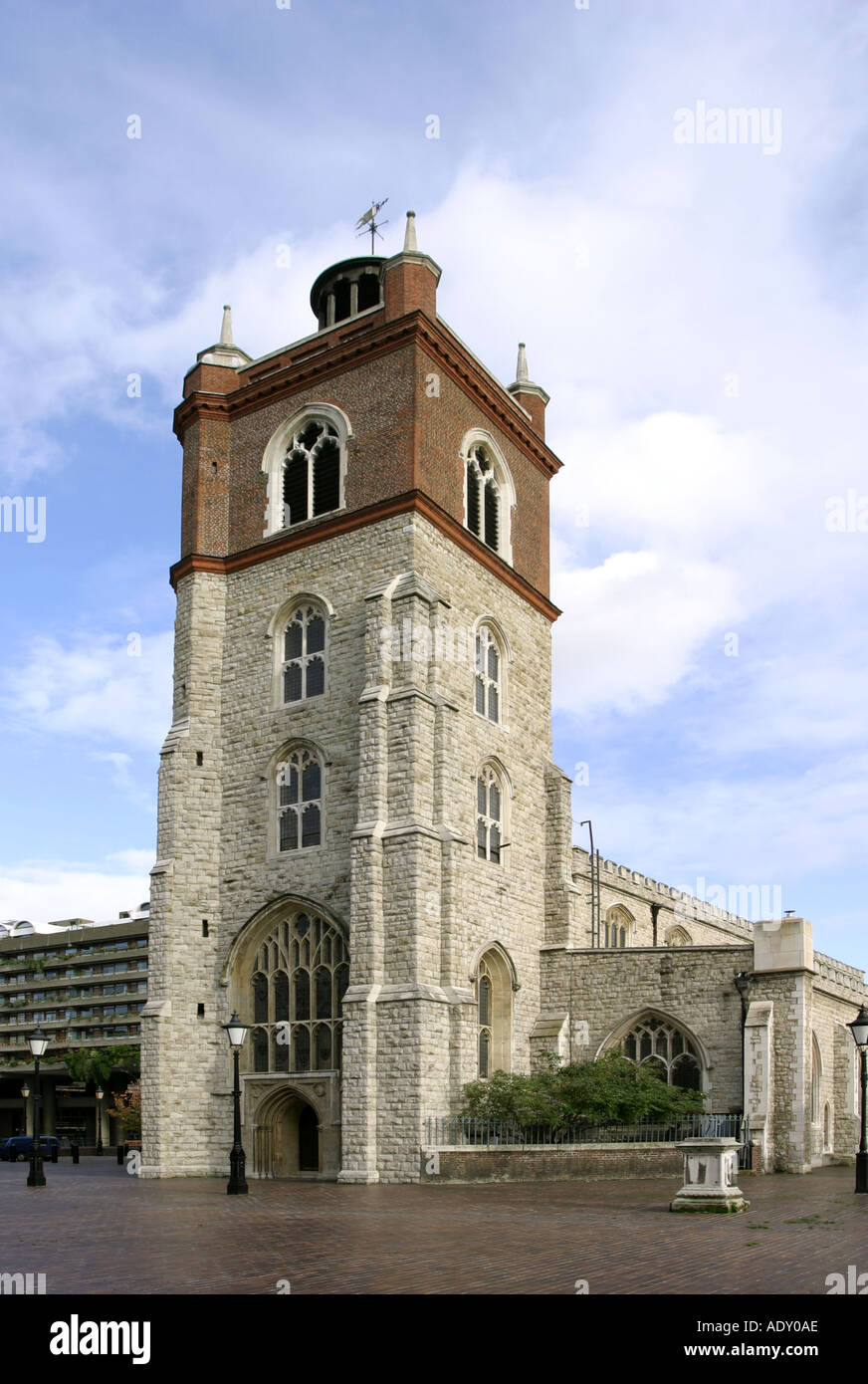 St Saint Giles Cripplegate church at the Barbican arts centre in London England Stock Photo