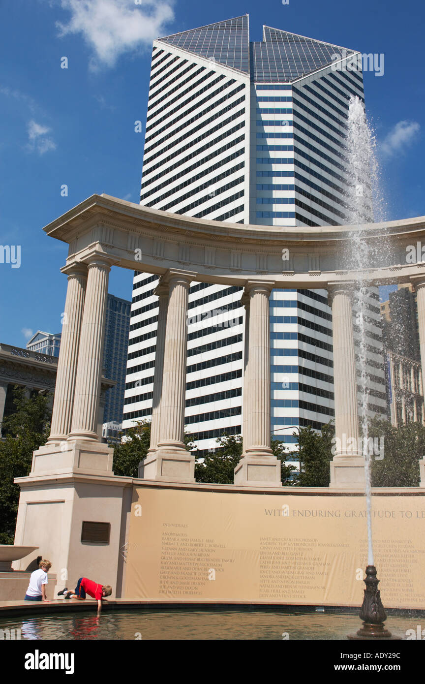 PARKS Chicago Illinois Wrigley Square granite columns reflecting pool