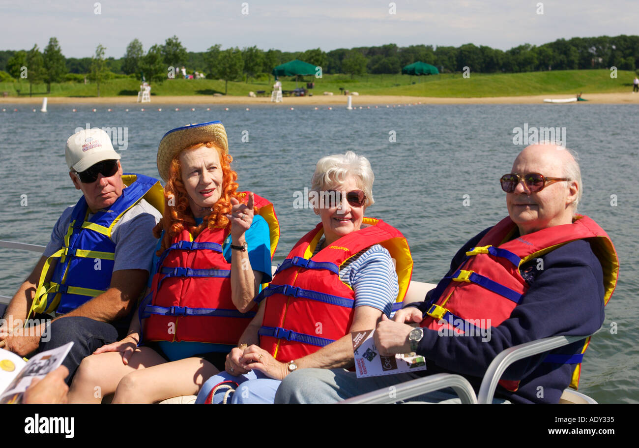 Two Couples Boating In Lake Stock Photos &amp; Two Couples ...