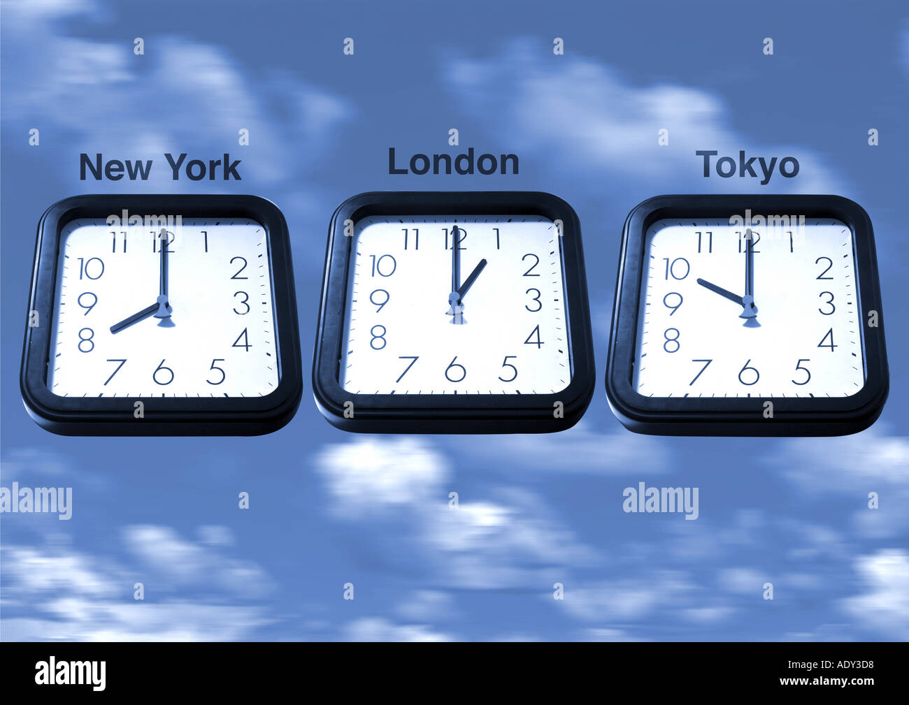 Business Concepts I sky clocks clock display numbers indicator close up ...