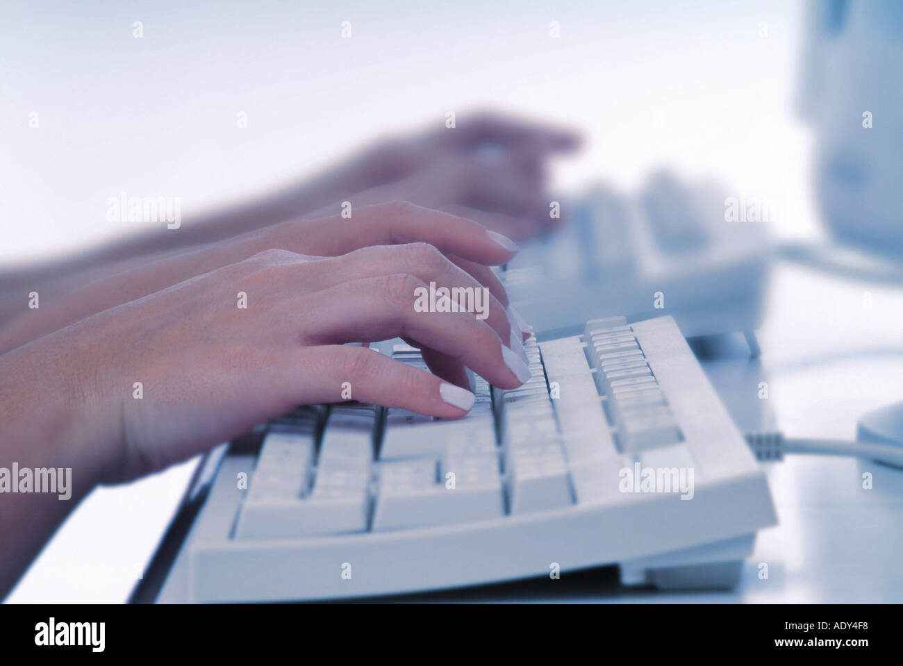 Communication inside office finger hands fingers hand type typing keyboard key keys computer working write writing Stock Photo