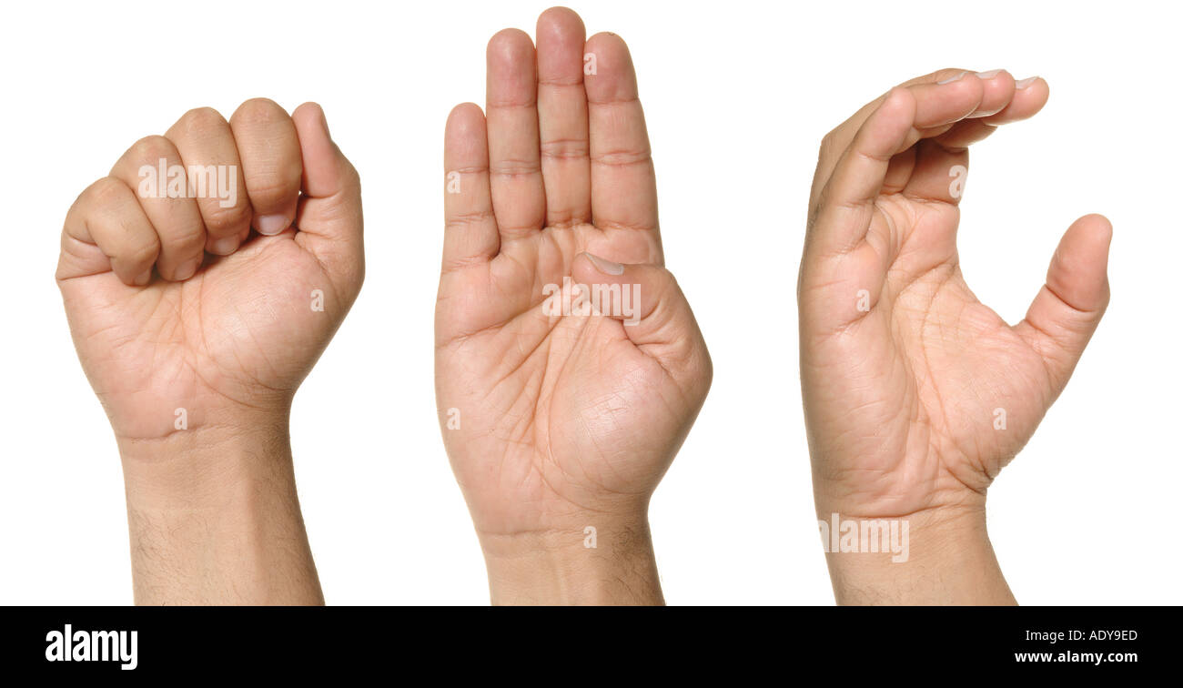 Hands hand hands finger wrinkle a b c abc wrist language letter sign simbol alphabet communicate learn learning deaf mute dumb s Stock Photo