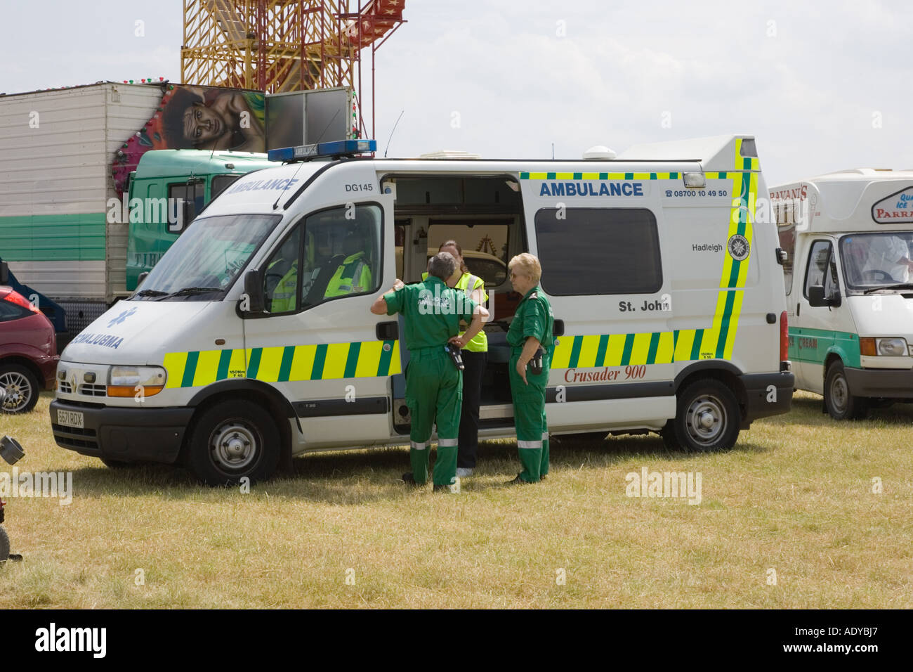St Johns Ambulance paramedics at Rougham Fair June 2006 Stock Photo