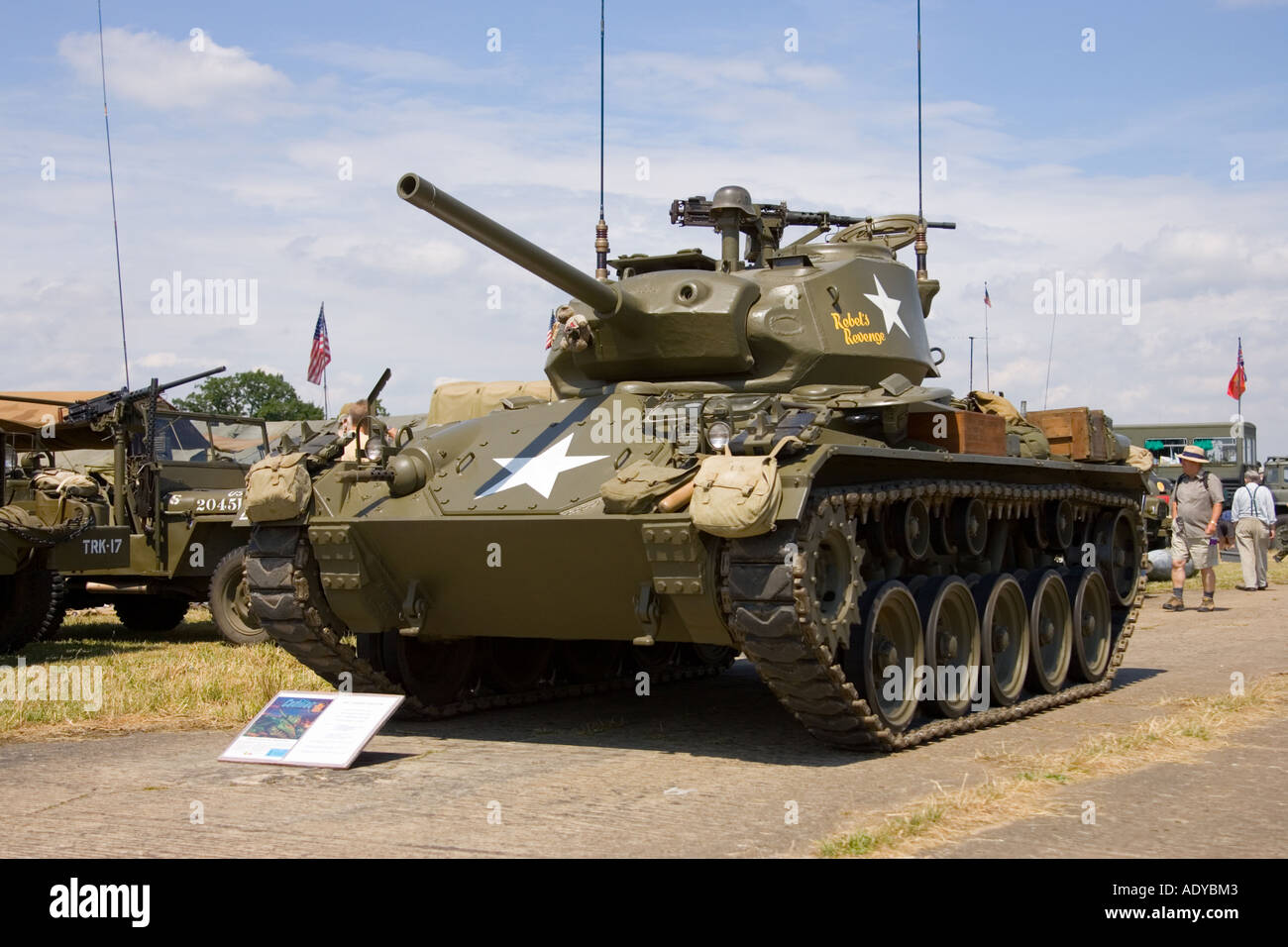 A Cadillac M24 Chaffee light tank on display at Rougham fair in Suffolk 2006 Stock Photo
