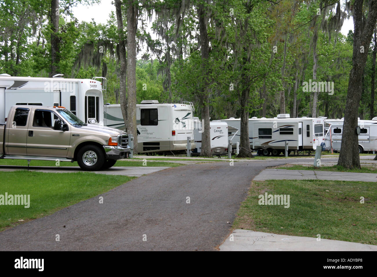 Campers at the Encore RV Resort Near Ocala FL Stock Photo Alamy
