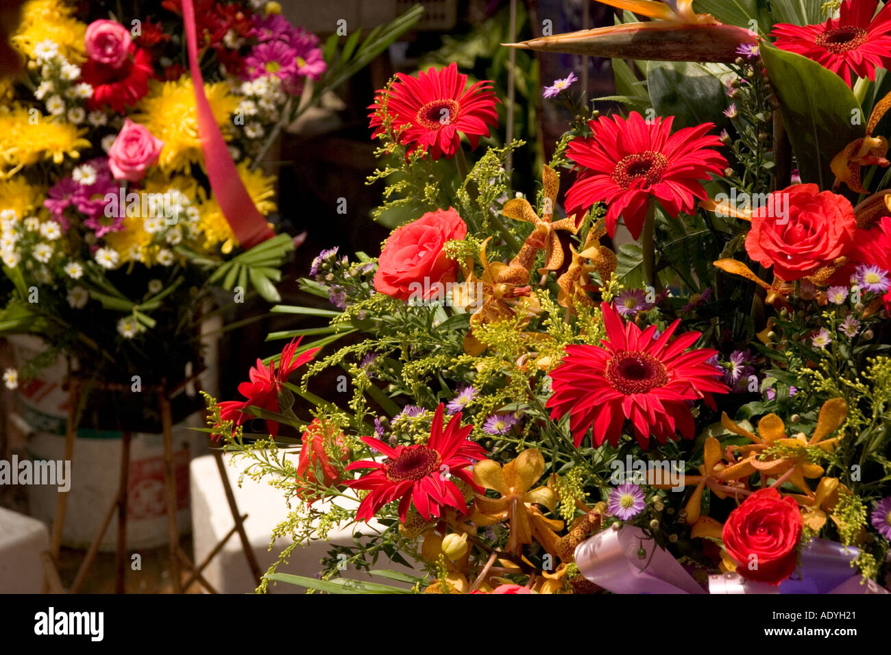 Flower arrangements on sale in Chinatown KL Stock Photo Alamy