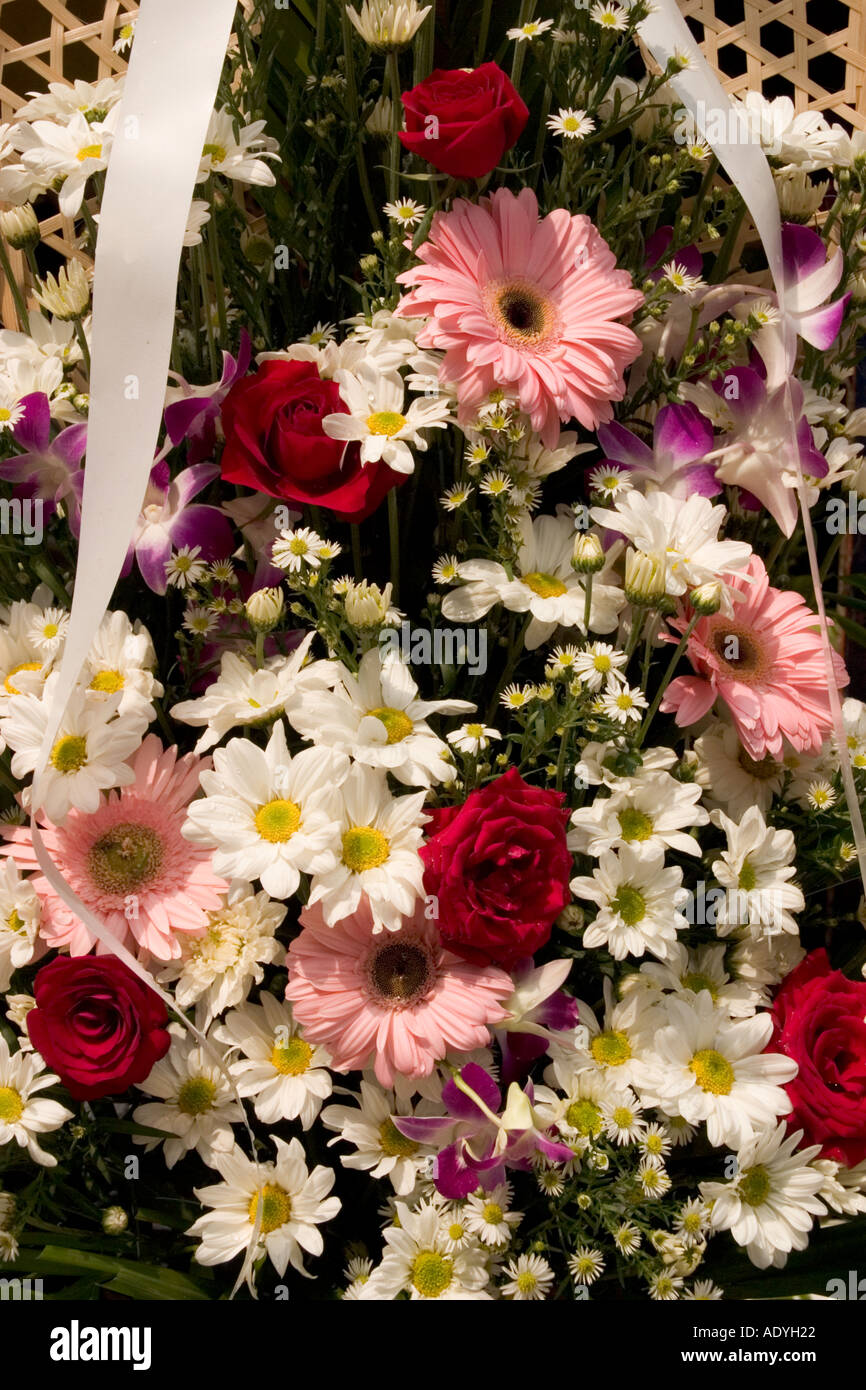 Flower arrangements on sale in Chinatown KL Stock Photo Alamy
