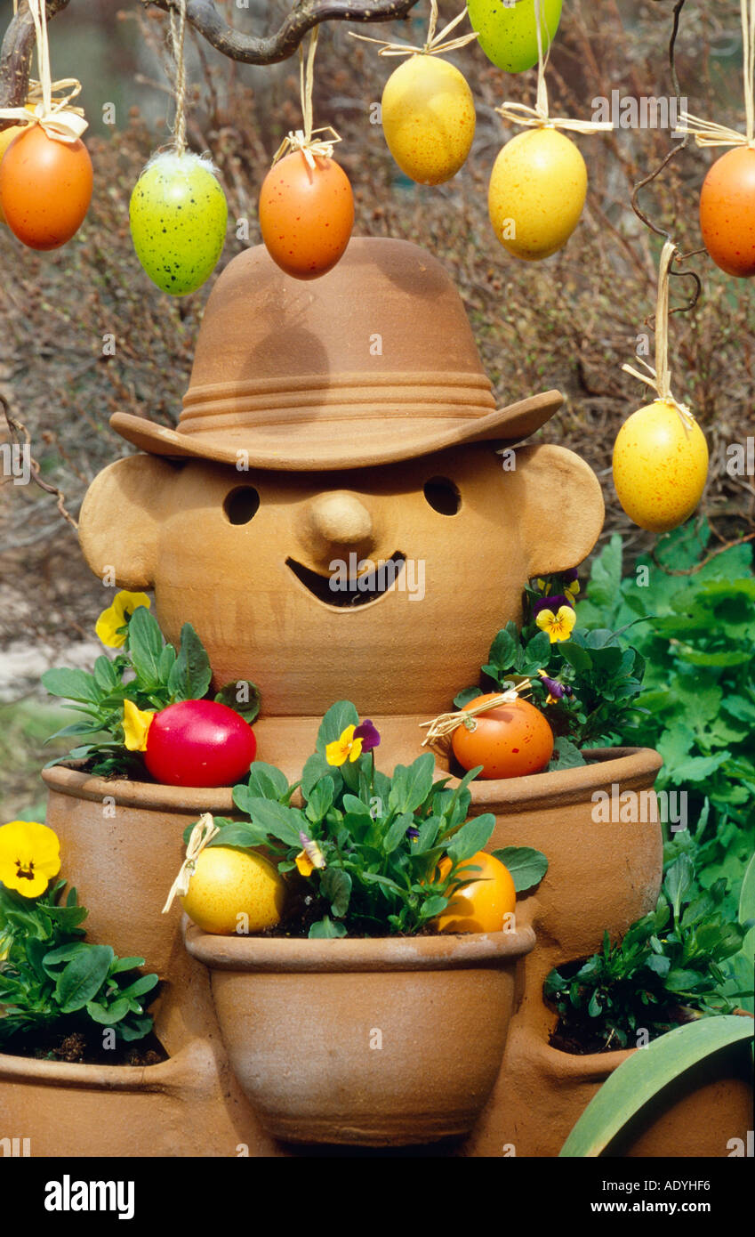 plant pot, Easter decoration, Germany. Stock Photo