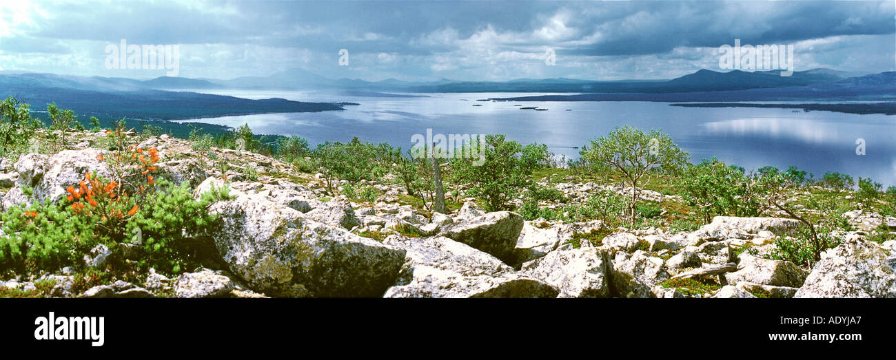 view over the lake Femund, in the middle of the Stone Fjell, Norway, Femund, Elga, 01.07.2002. Stock Photo