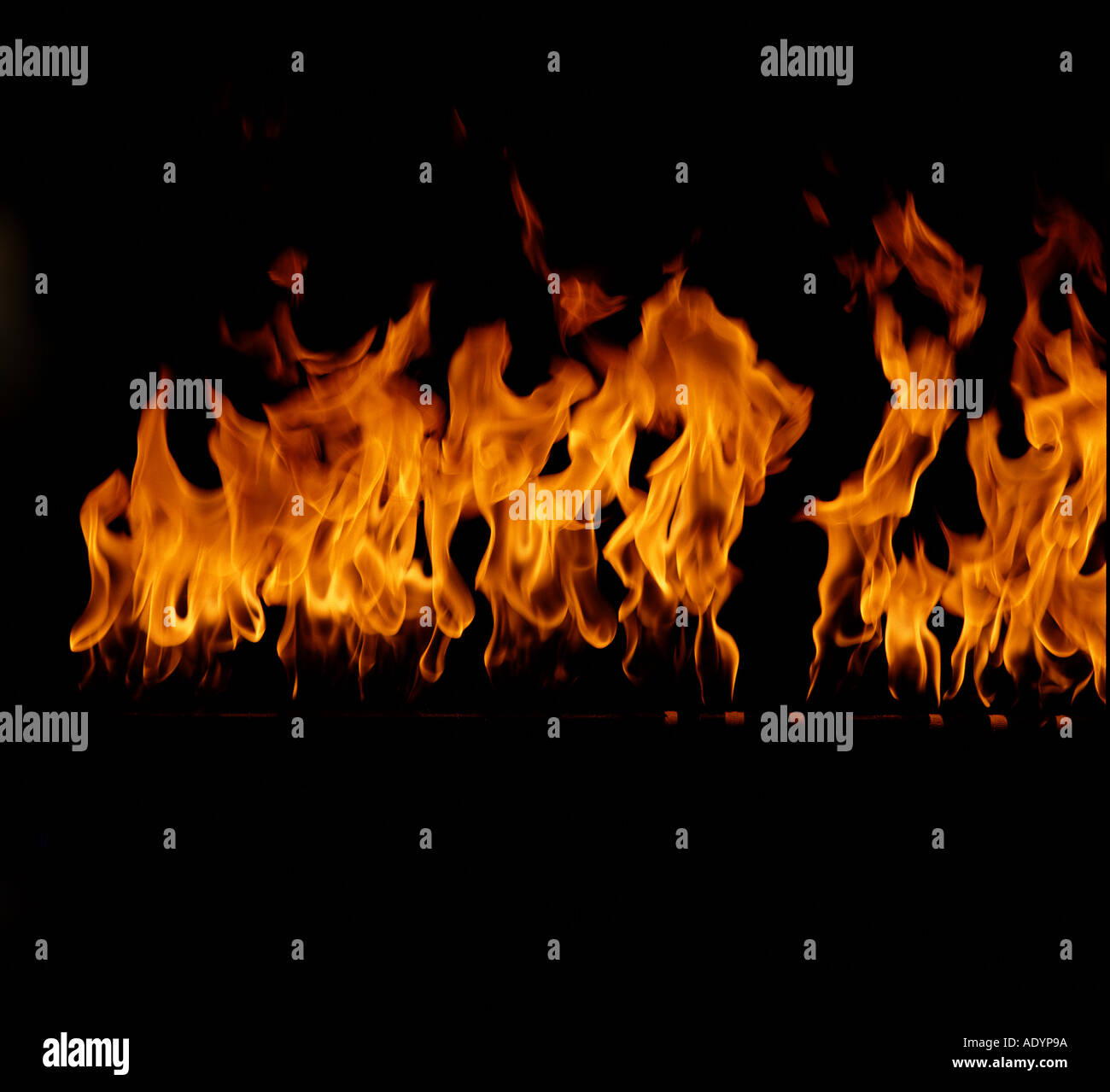 Flames against a black background suitable for comping Stock Photo