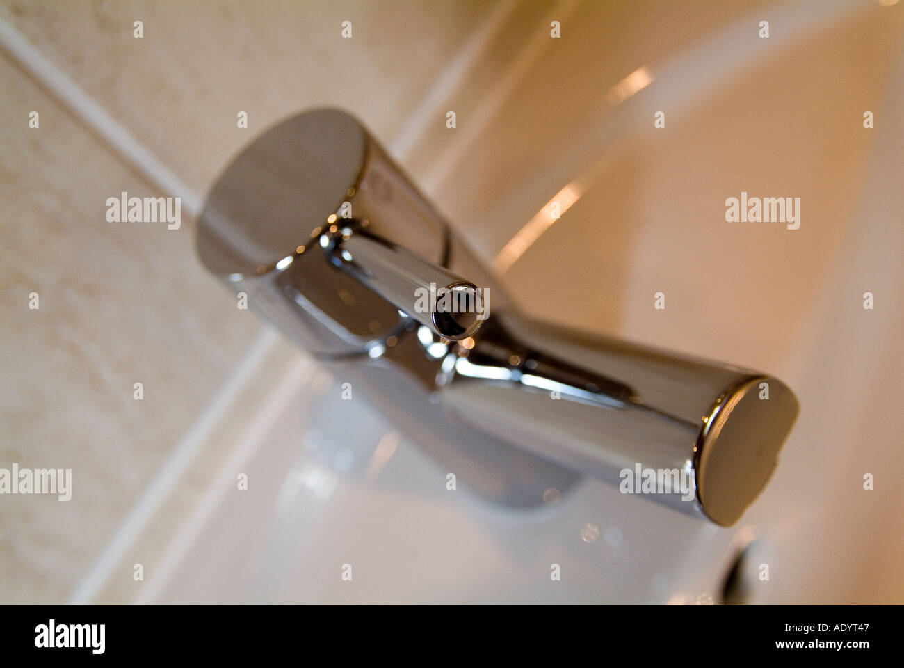 Modern Bathroom Mixer Tap Stock Photo Alamy