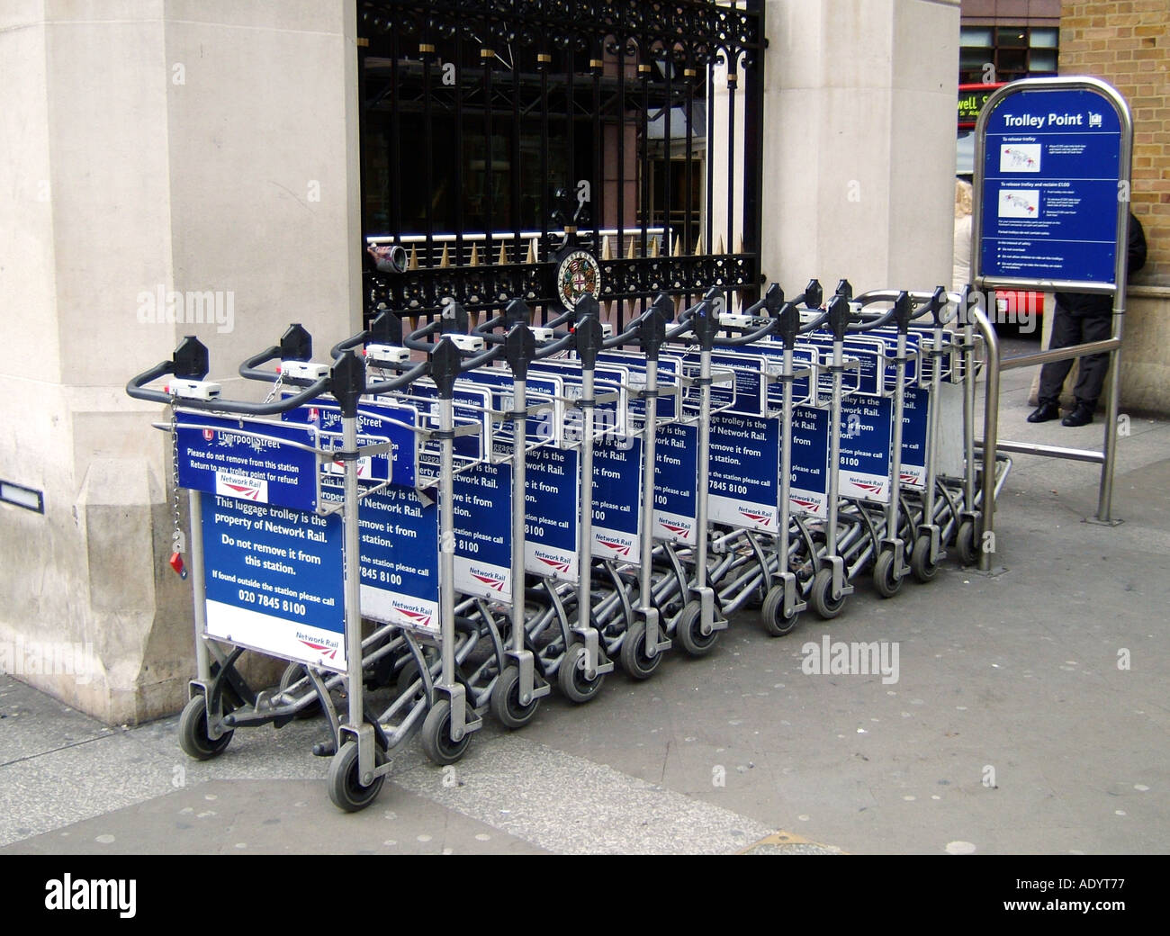luggage trolleys at Liverpool Street Station Stock Photo Alamy