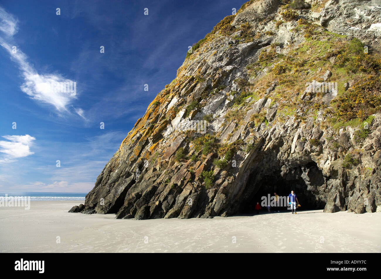 Sea Cave Doctors Point near Dunedin South Island New Zealand Stock Photo