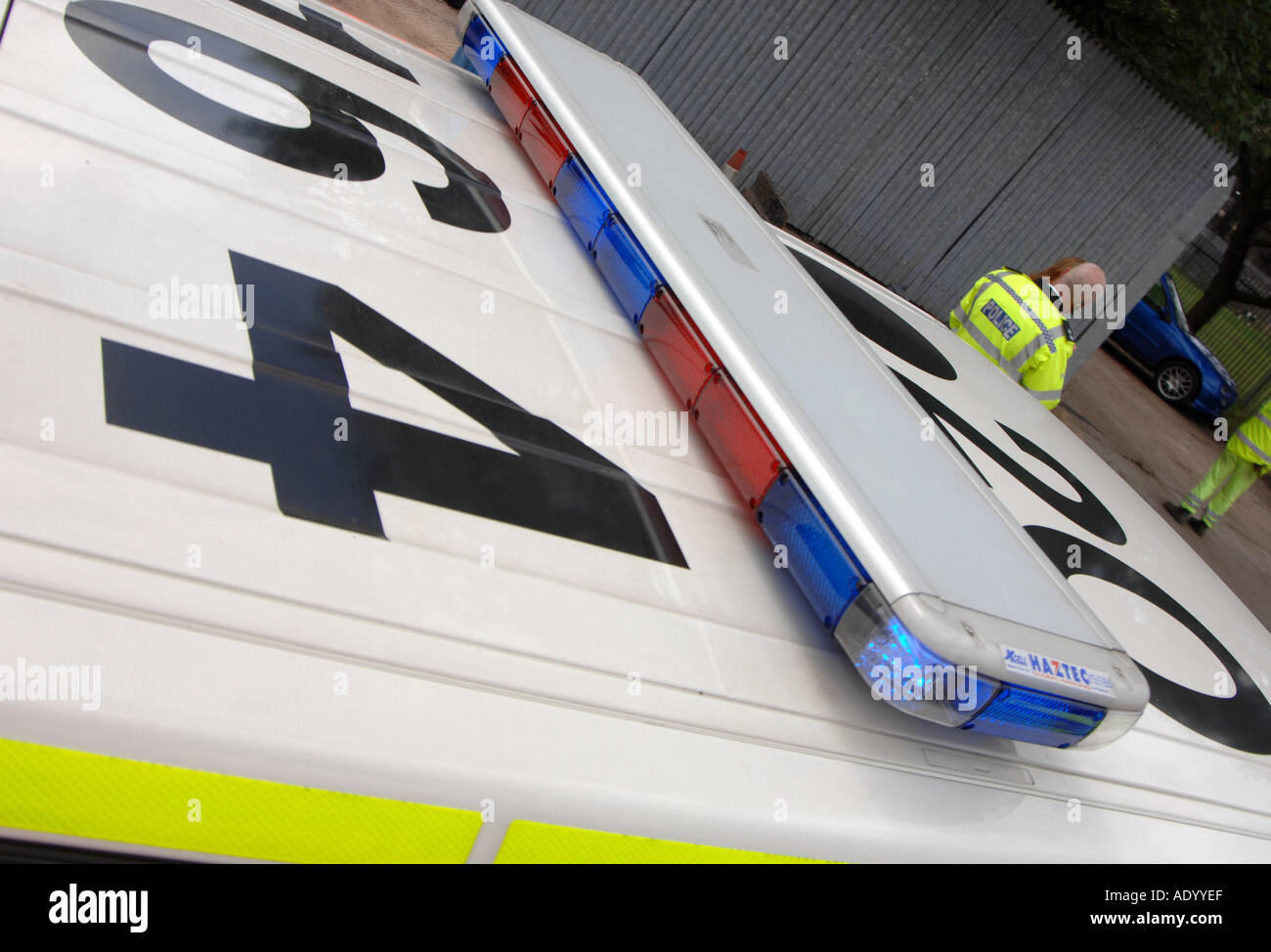Police blue light bar on Range Rover Stock Photo - Alamy