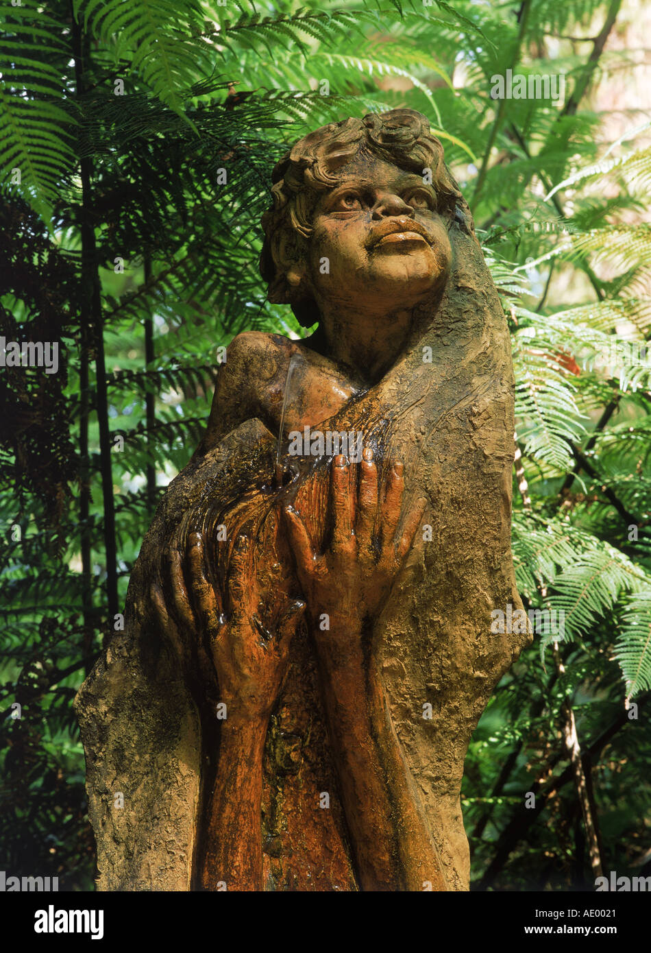 Aboriginal people sculpture at William Ricketts Sanctuary in Victoria Australia Stock Photo