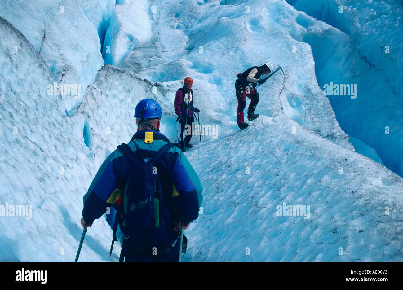 Briksdalsbreen Gletscher iceclimbing jostedalsbreen norway Stock Photo